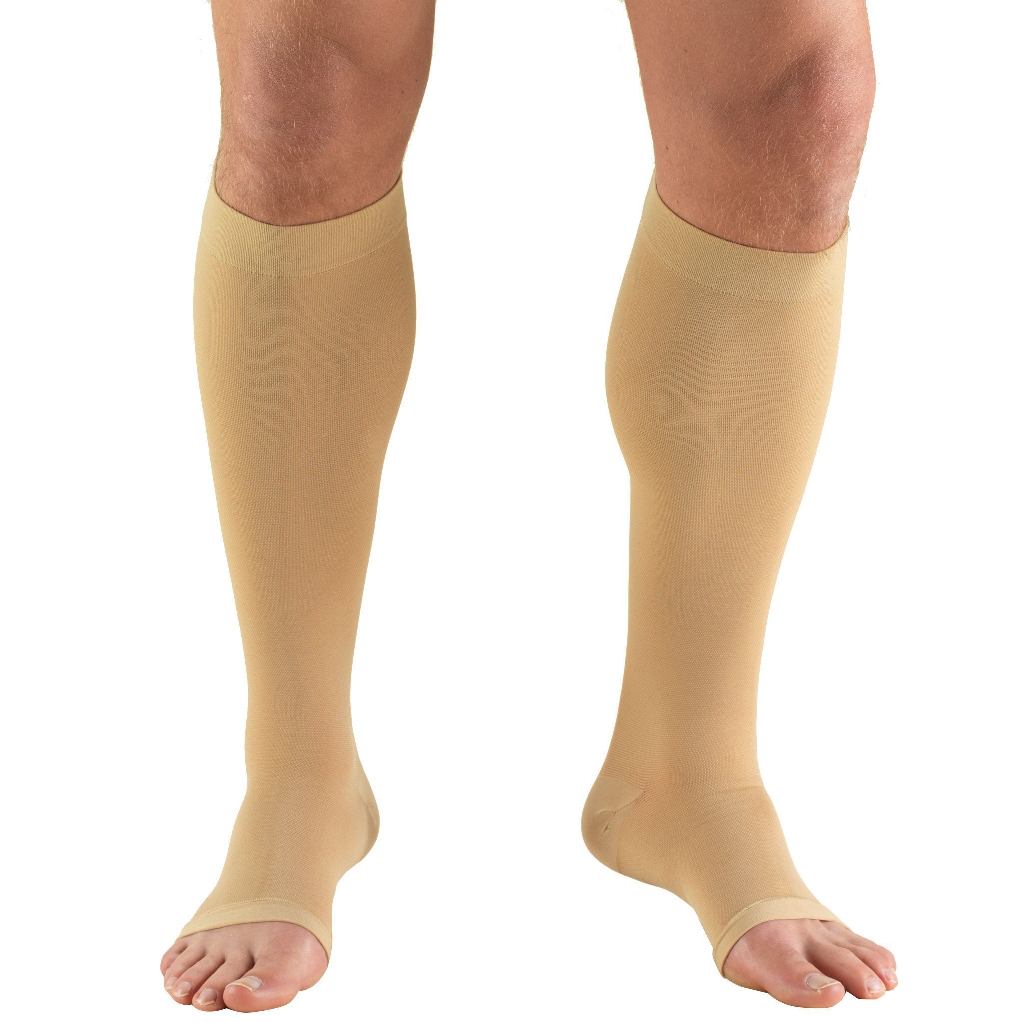 Compression Stocking Truform® Knee High 2X-Large Beige Open Toe