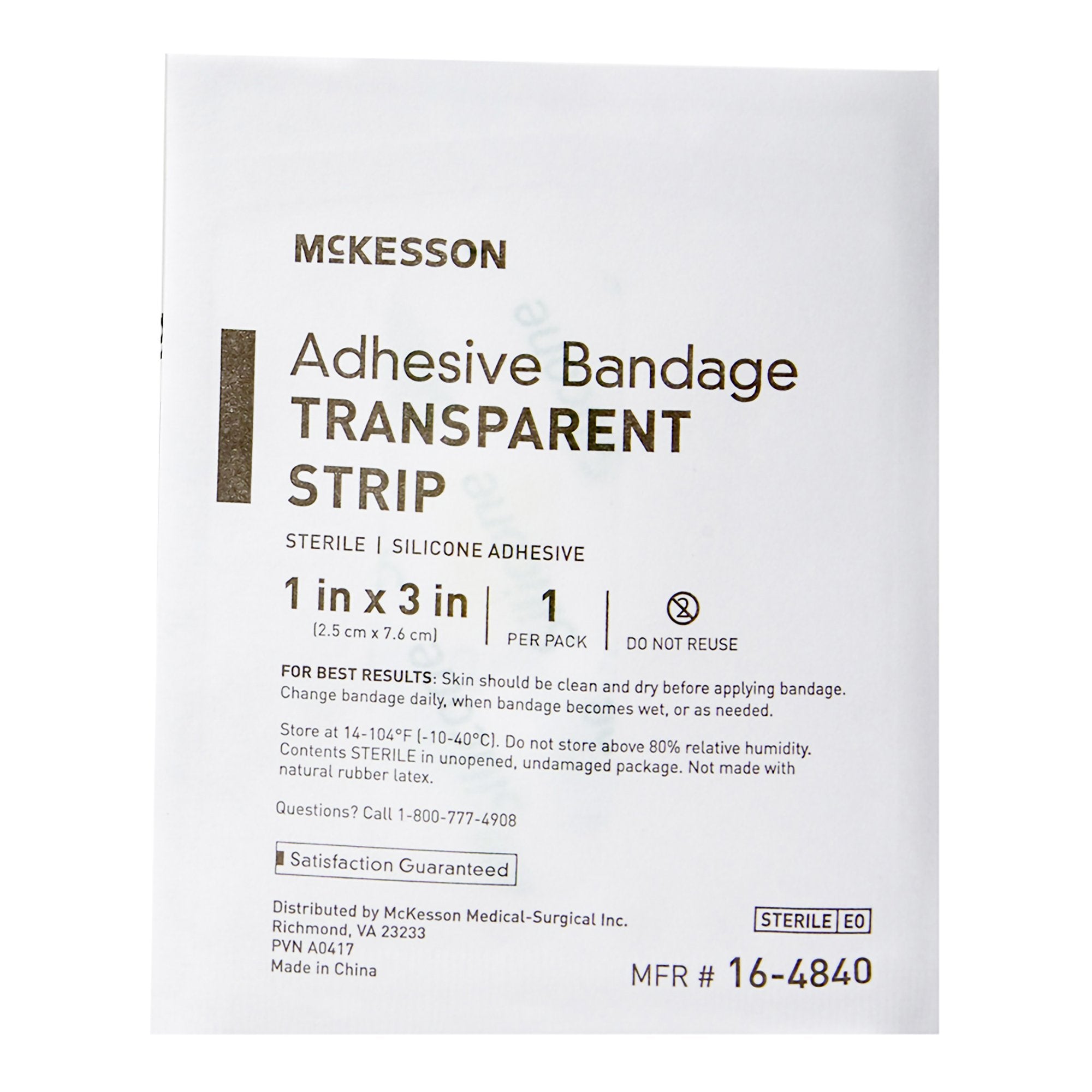 Waterproof Adhesive Strip McKesson Silicone Sheer 1 X 3 Inch Sterile - image 2