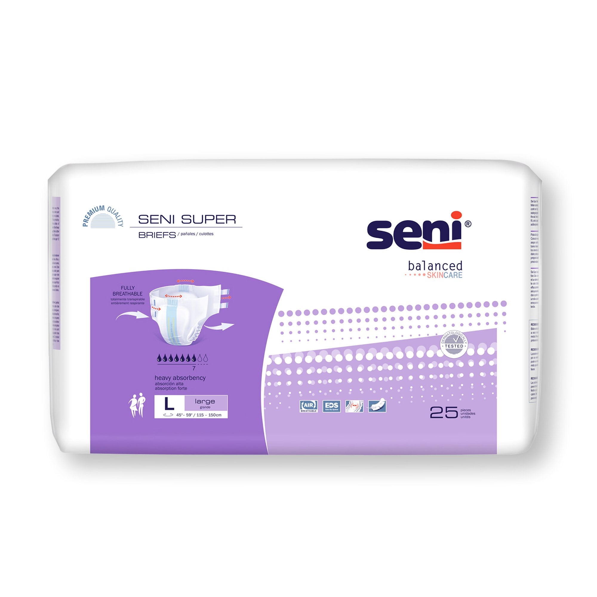 Incontinence Brief Seni® Super Adult Large Unisex Disposable Heavy Absorbency