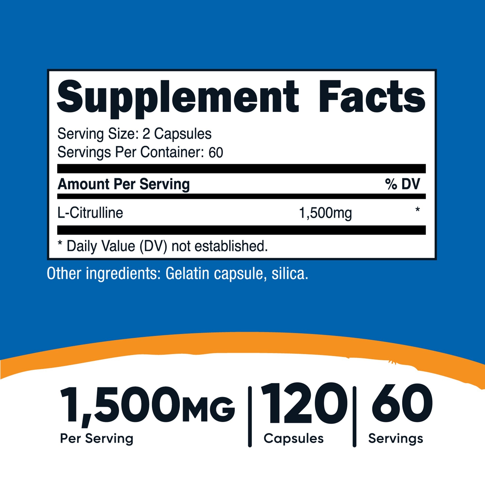 Dietary Supplement nutricost® L-Citrulline 1,500 mg Strength Capsule 120 Per Bottle - image 5