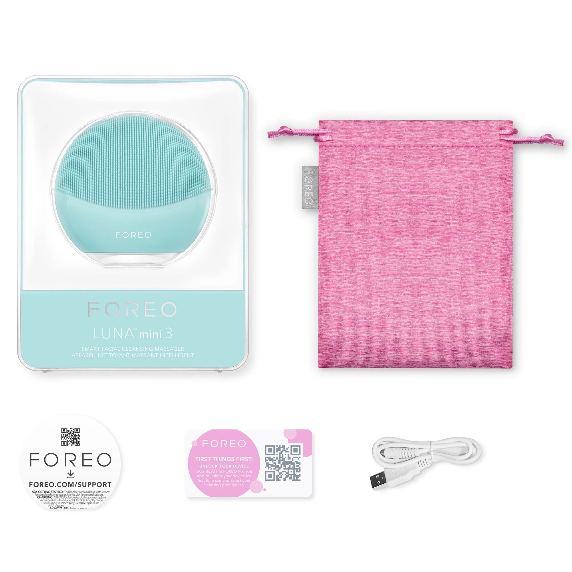 LUNA Mini 3 Smart Facial Cleansing Massager for All Skin Types - Mint