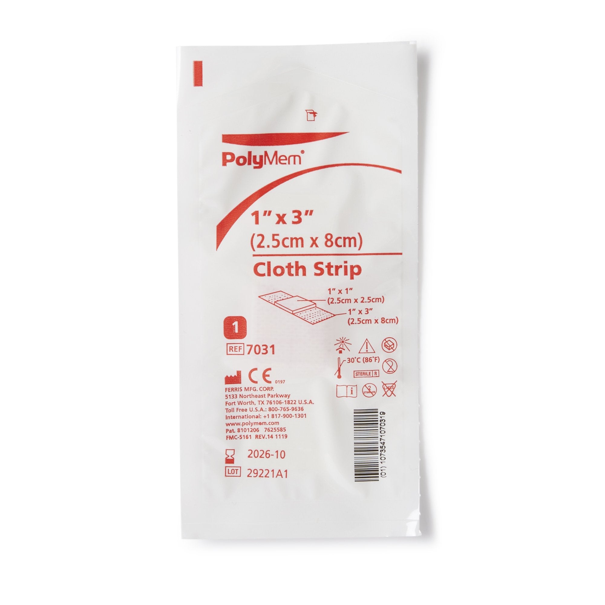 Adhesive Strip PolyMem® Polyurethane / Film Pink / White 1 X 3 Inch Sterile - image 3