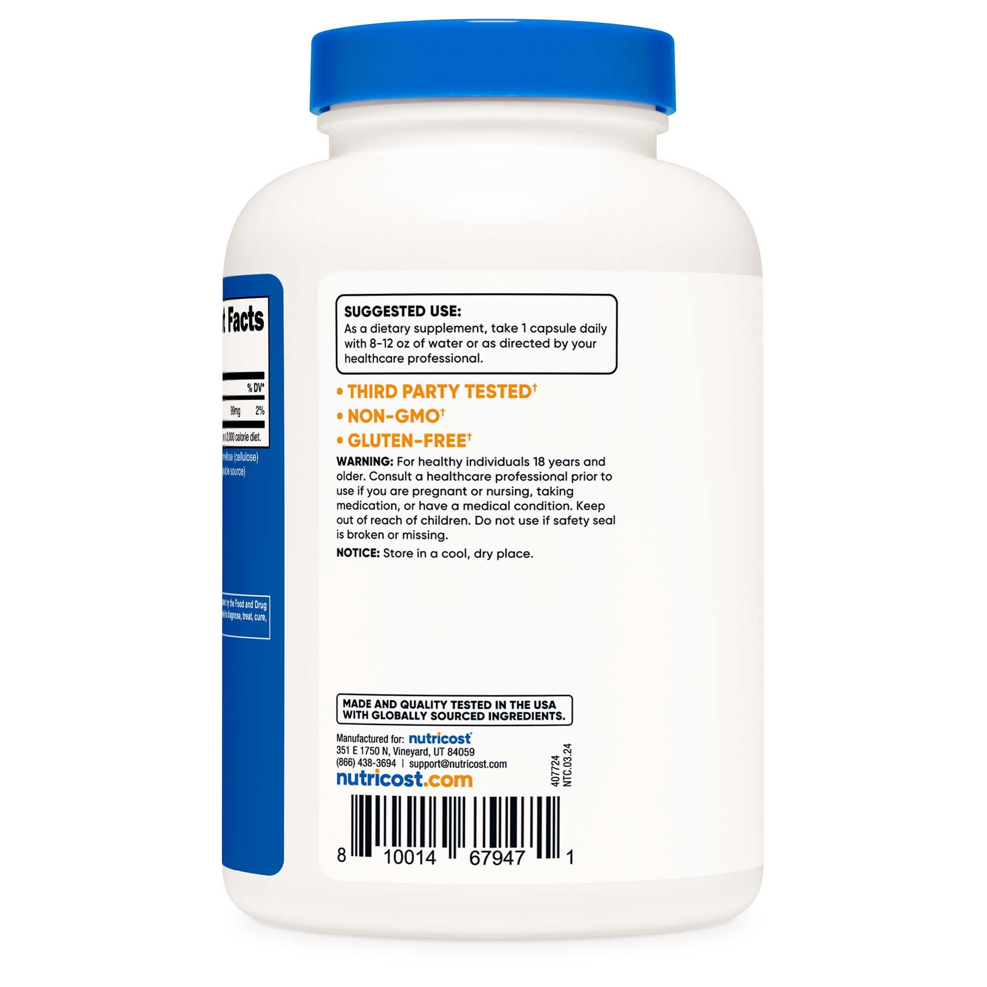 Dietary Supplement nutricost® Potassium Citrate 99 mg Strength Capsule 500 Per Bottle - image 4