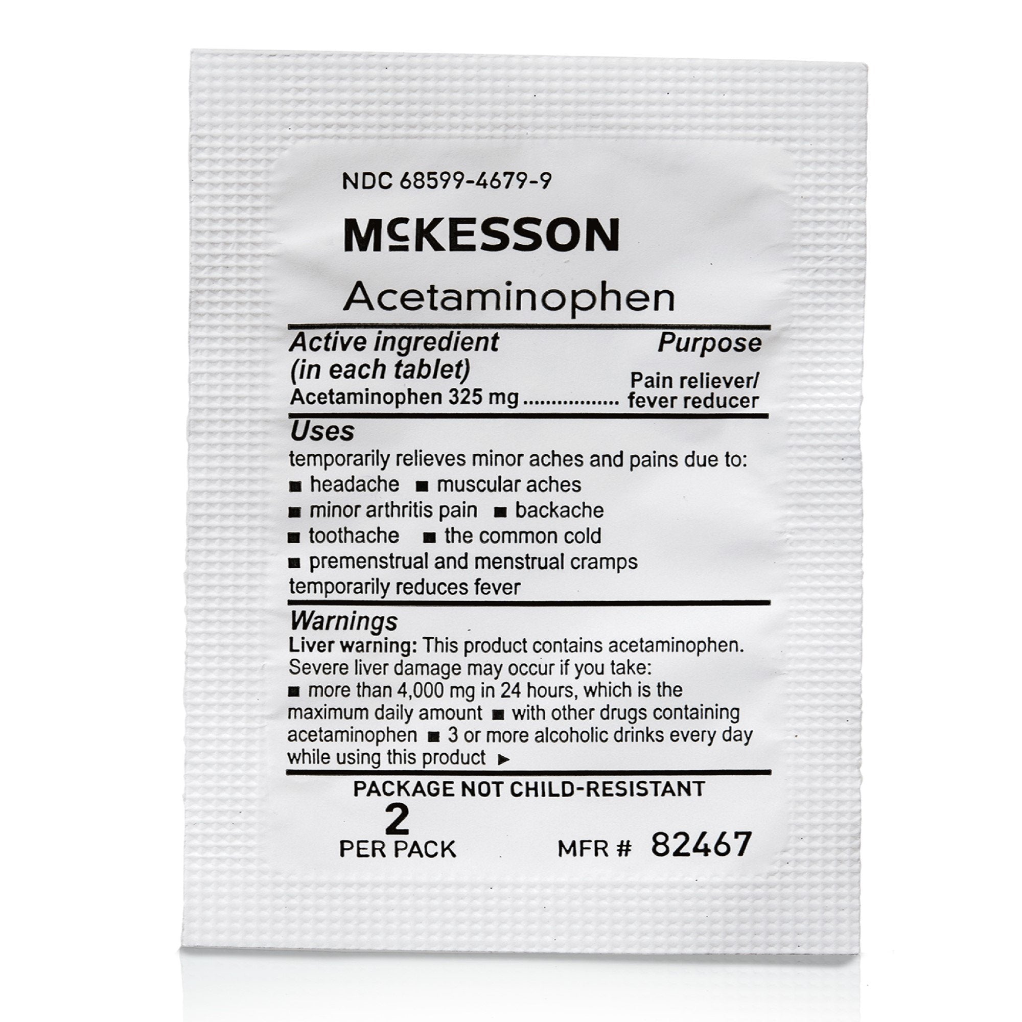 Pain Relief McKesson 325 mg Strength Acetaminophen Unit Dose Tablet 250 per Box - image 6