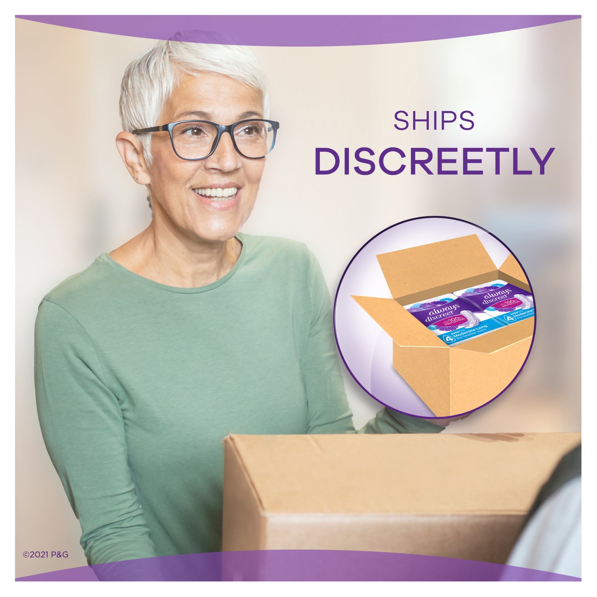 Bladder Control Pad Always® Discreet 12-1/2 Inch Length Moderate Absorbency RapidDry™ Core One Size Fits Most - image 5