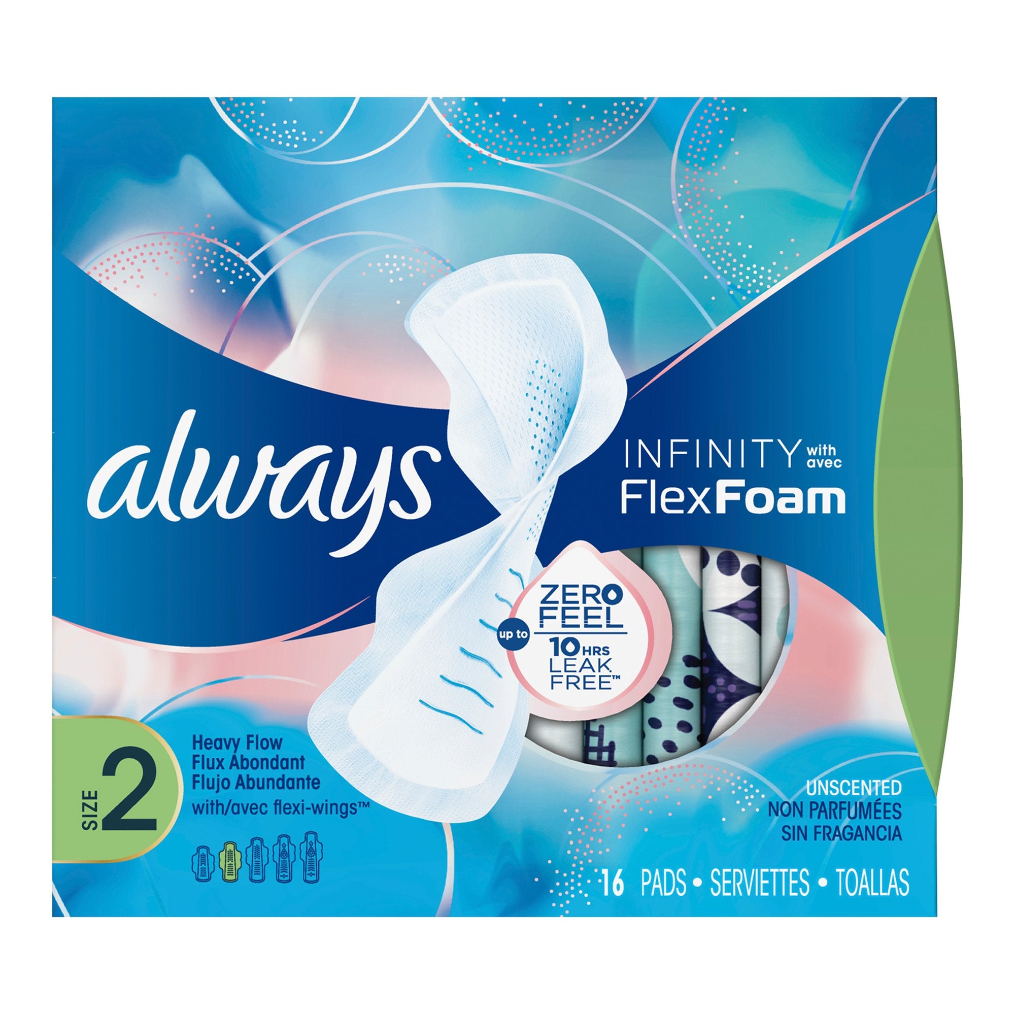 Feminine Pad Always® Infinity with Flex Foam Maxi with Wings Super Absorbency