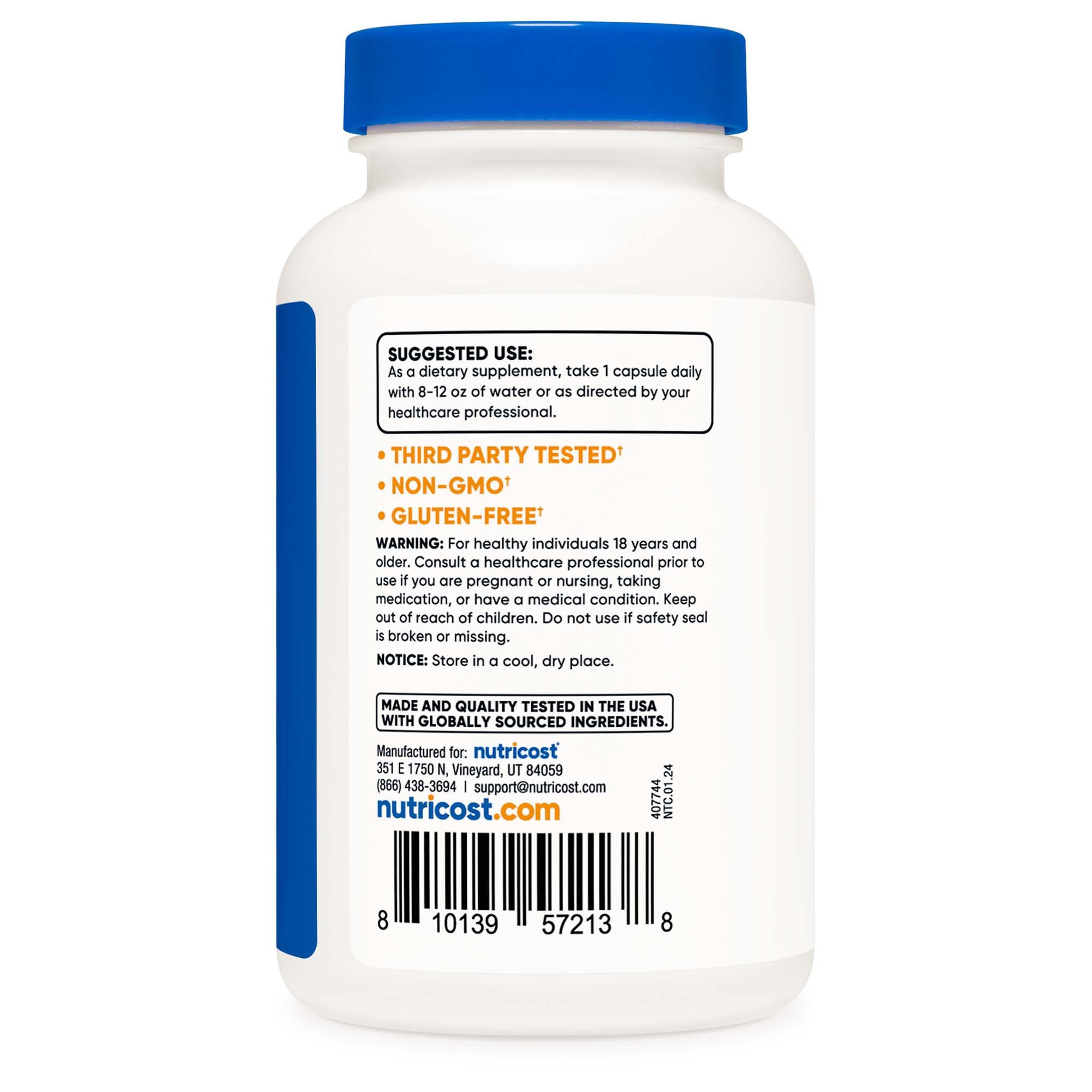 Dietary Supplement nutricost® Ashwagandha Root 600 mg Strength Capsule 120 Per Bottle - image 4