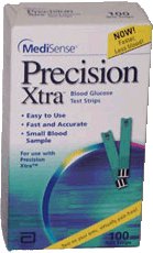 Blood Glucose Test Strips Precision Xtra® 100 Strips per Pack For Precision Xtra Pro Meter