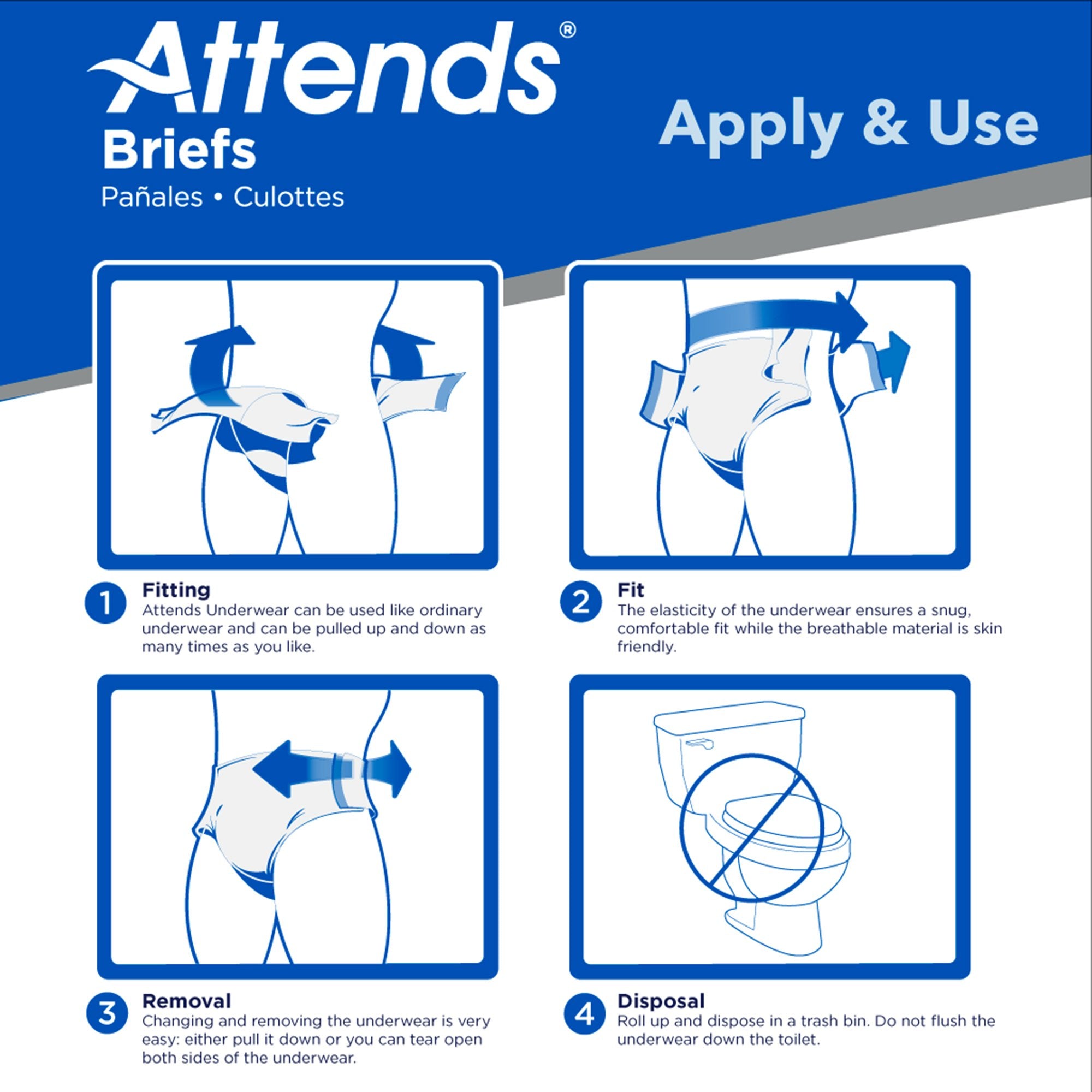 Incontinence Brief Attends® Care Advanced Adult Large Unisex Disposable Heavy Absorbency - image 7
