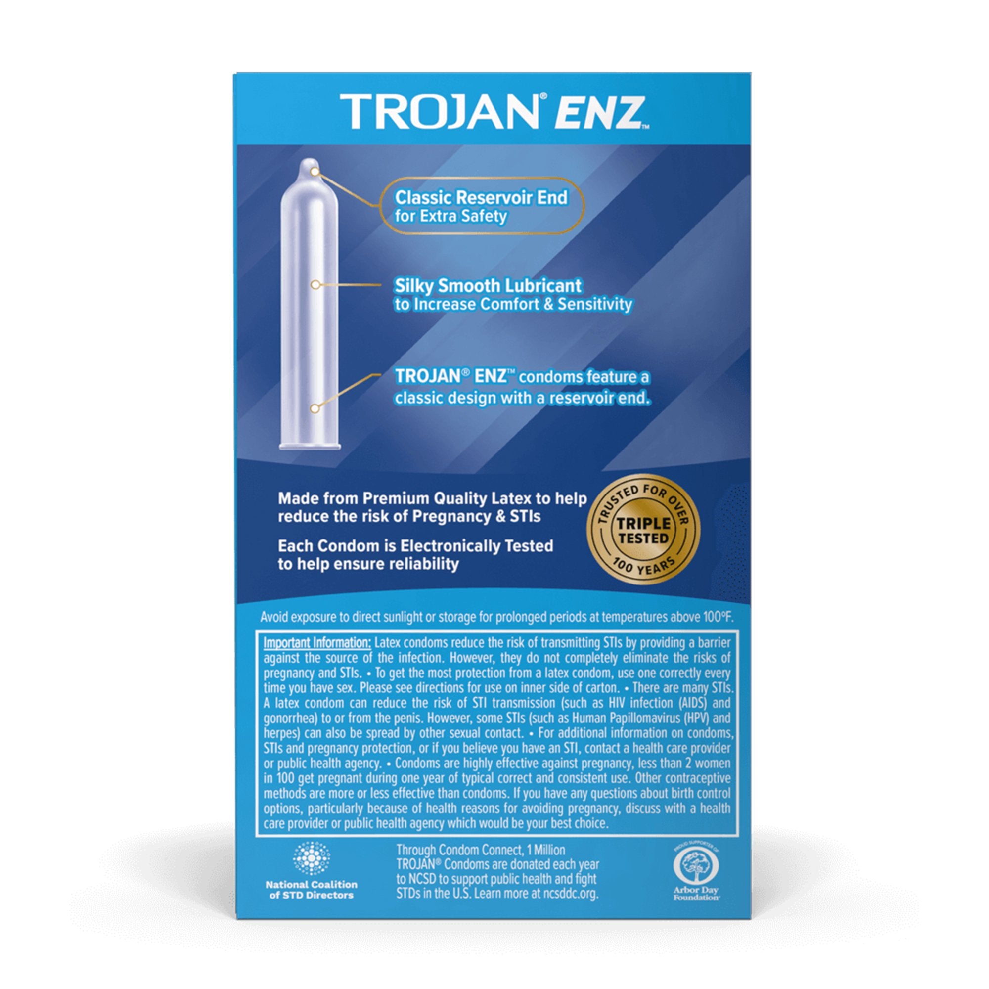 Condom Trojan-Enz® Lubricated 3 per Box - image 2