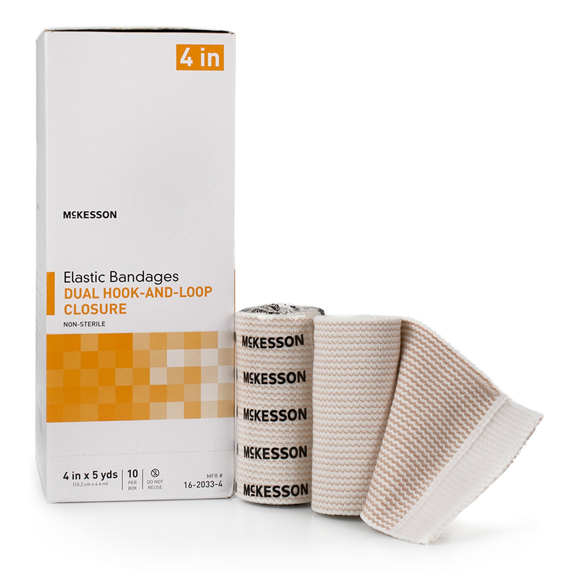 Elastic Bandage McKesson 4 Inch X 5 Yard Double Hook and Loop Closure Tan NonSterile Standard Compression - image 3