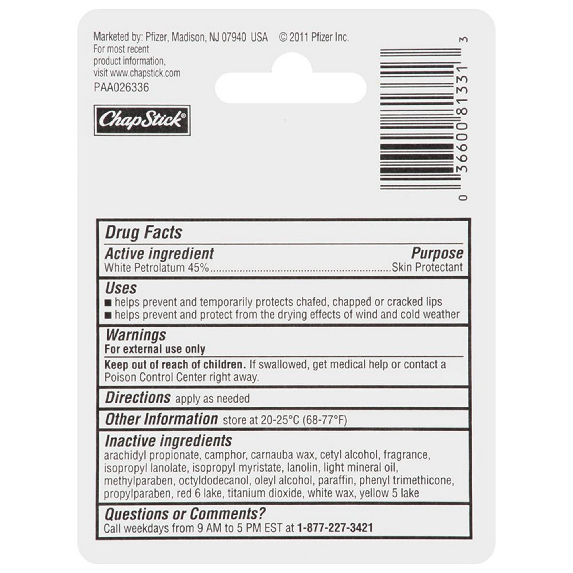 Lip Balm Chapstick® 0.15 oz. Balm Tube Original Flavor - image 2