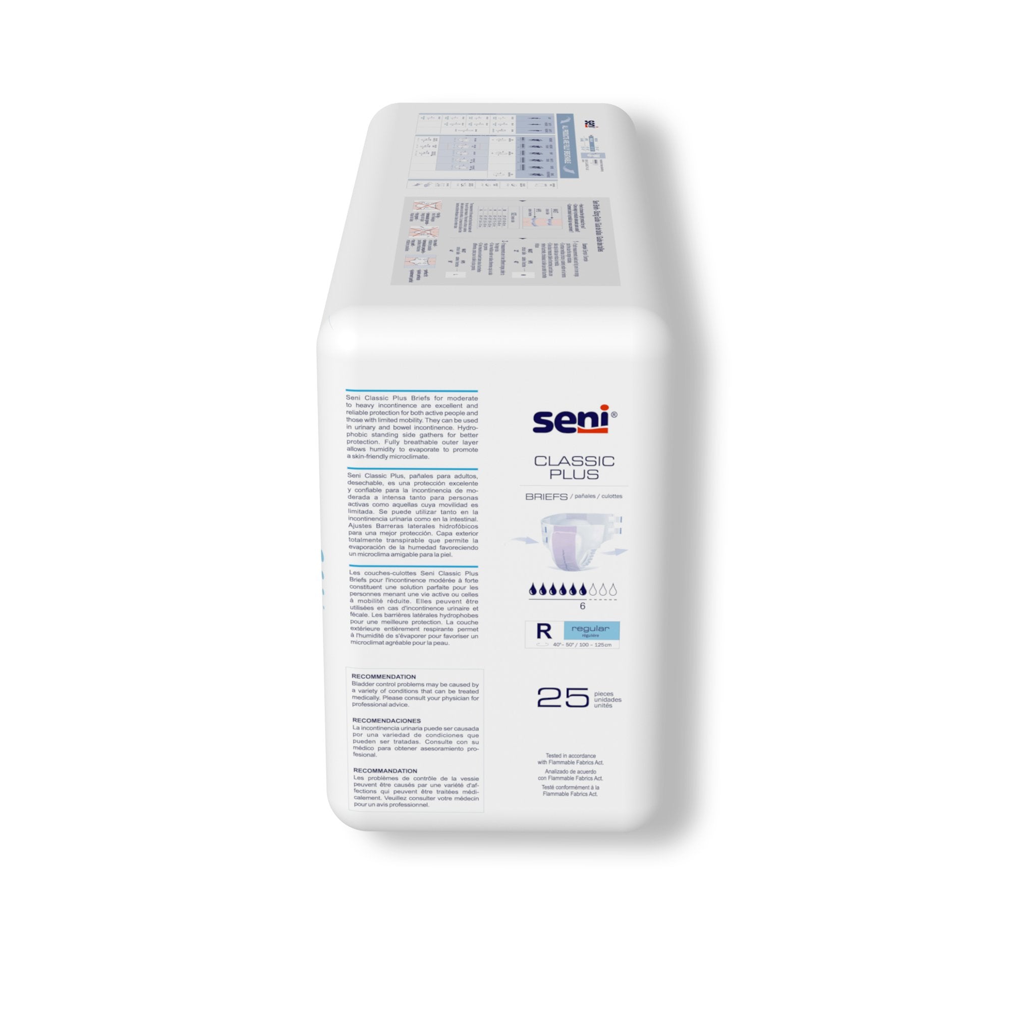 Incontinence Brief Seni® Classic Plus Adult Regular Unisex Disposable Moderate Absorbency - image 6