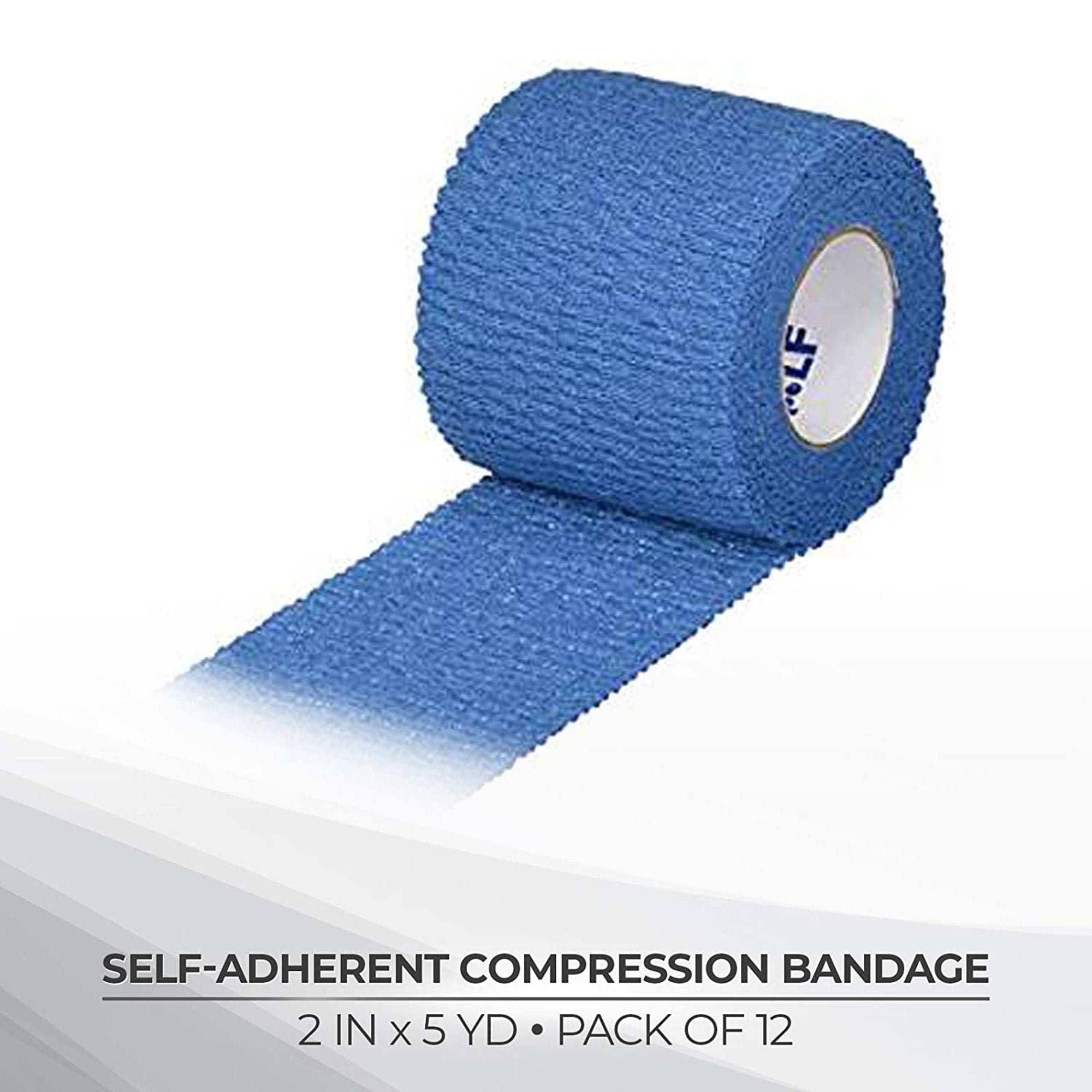 Cohesive Bandage Medi-Rip® 2 Inch X 5 Yard Self-Adherent Closure Blue NonSterile Standard Compression - image 2