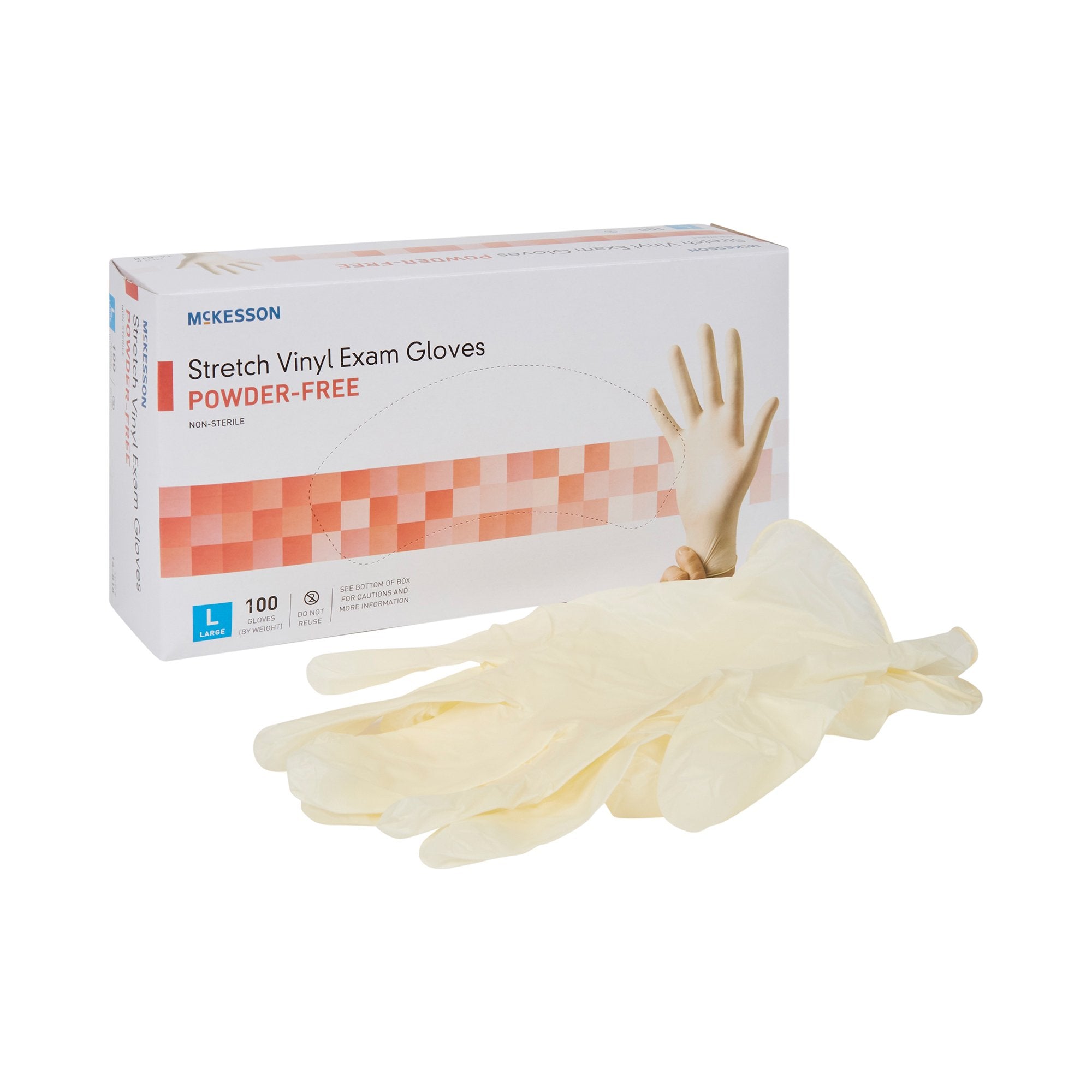 McKesson Stretch Vinyl Exam Glove, Large, Ivory