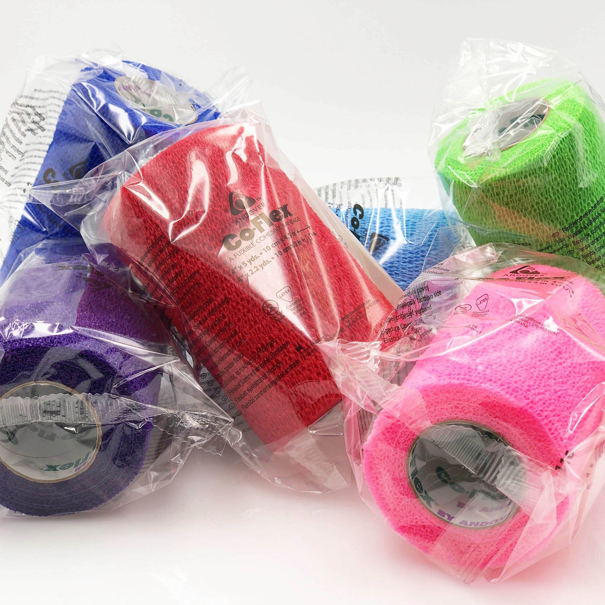 Cohesive Bandage Co-Flex®·Med 3 Inch X 5 Yard Self-Adherent Closure Neon Pink / Blue / Purple / Light Blue / Neon Green / Red NonSterile 16 lbs. Tensile Strength - image 2