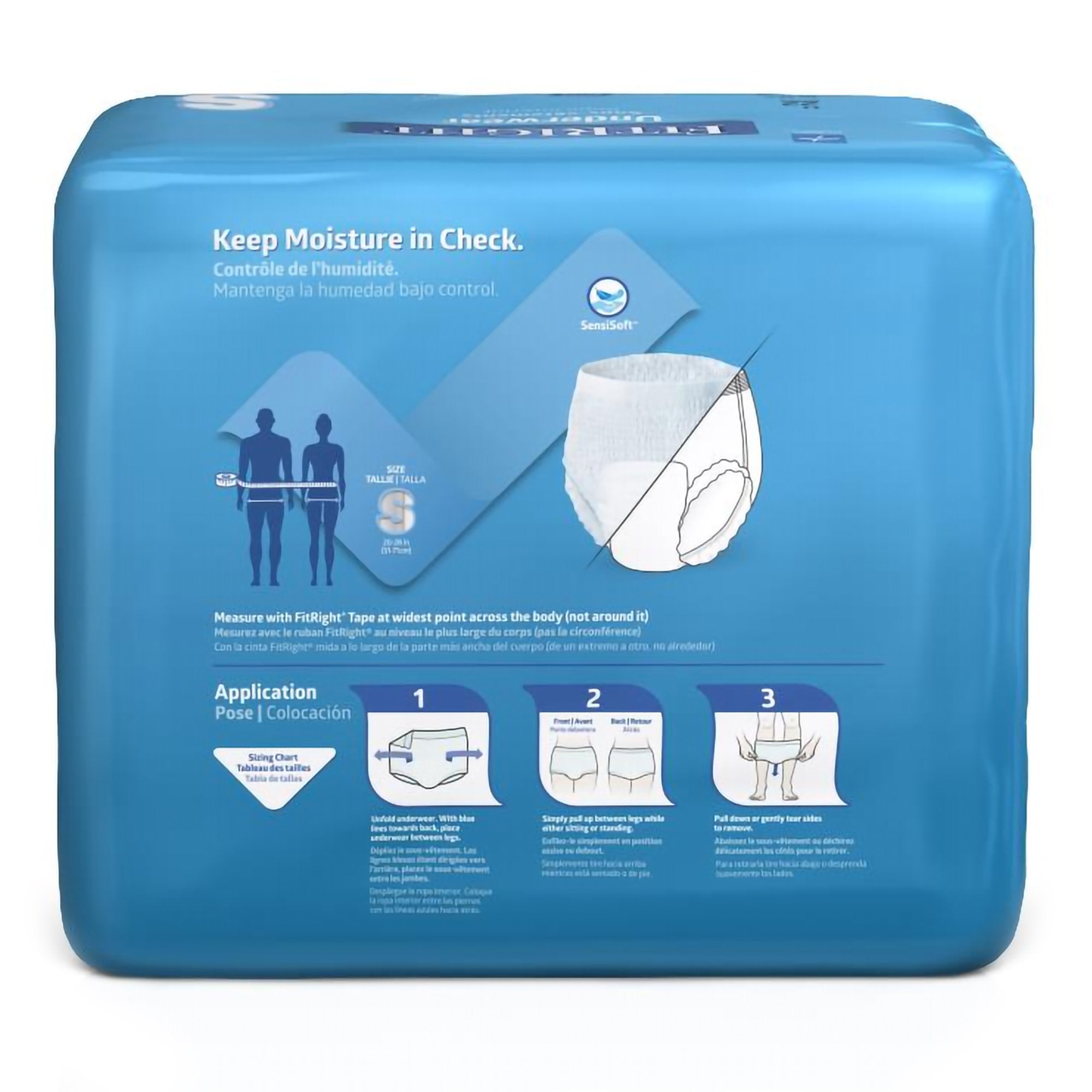 Absorbent Underwear FitRight® Classic Pull On with Tear Away Seams Small Unisex Disposable Moderate Absorbency - image 4