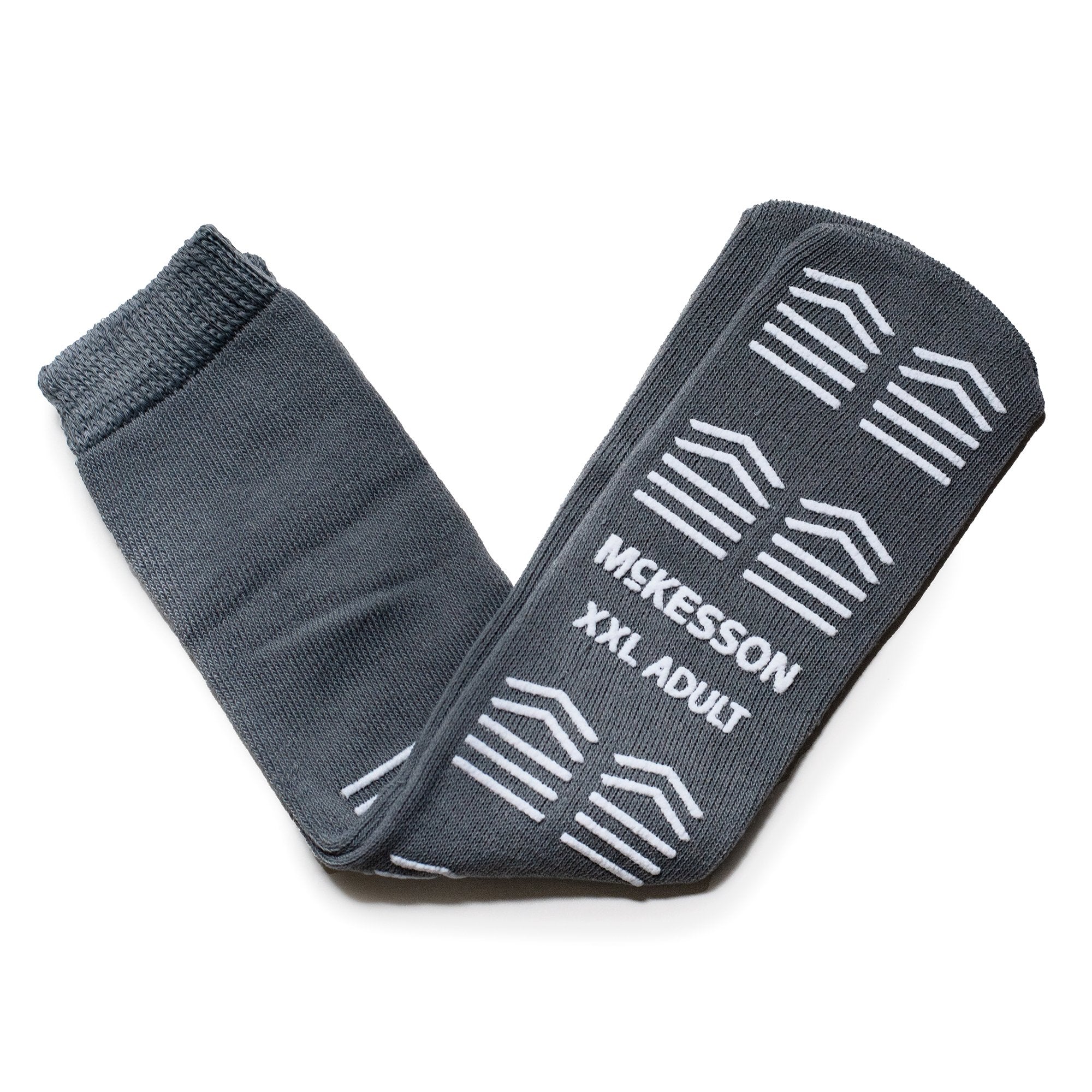 Slipper Socks McKesson Unisex Adult 2X-Large Single Tread Single Patient Use Gray