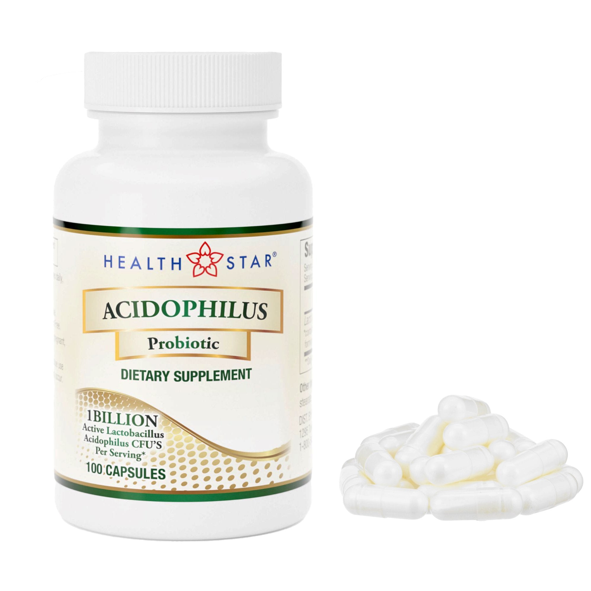 Probiotic Dietary Supplement HEALTH STAR® 100 per Bottle Capsule