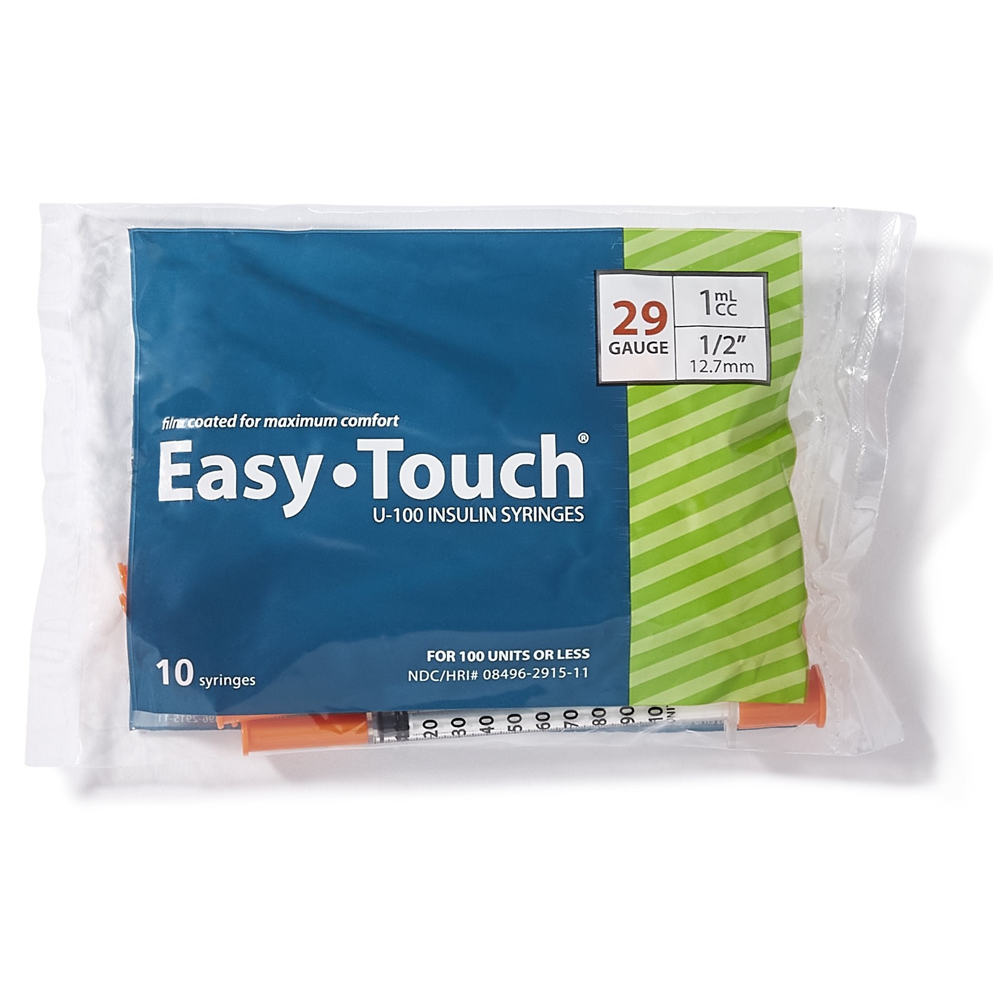 Standard Insulin Syringe with Needle EasyTouch™ 1 mL 1/2 Inch 29 Gauge NonSafety Thin Wall - image 2