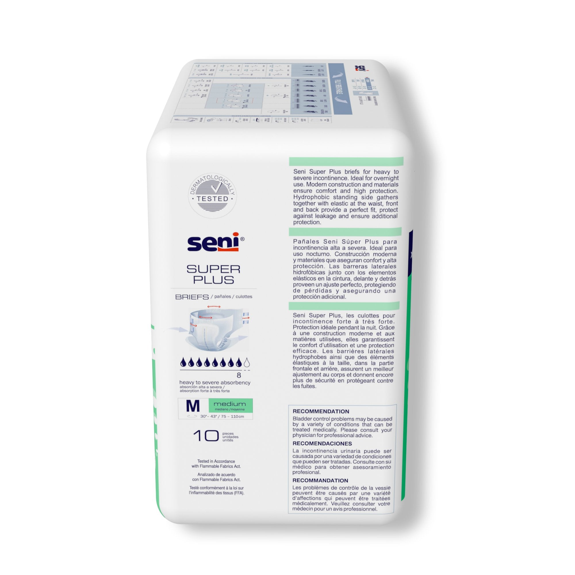 Incontinence Brief Seni® Super Plus Adult Medium Unisex Disposable Heavy Absorbency - image 8