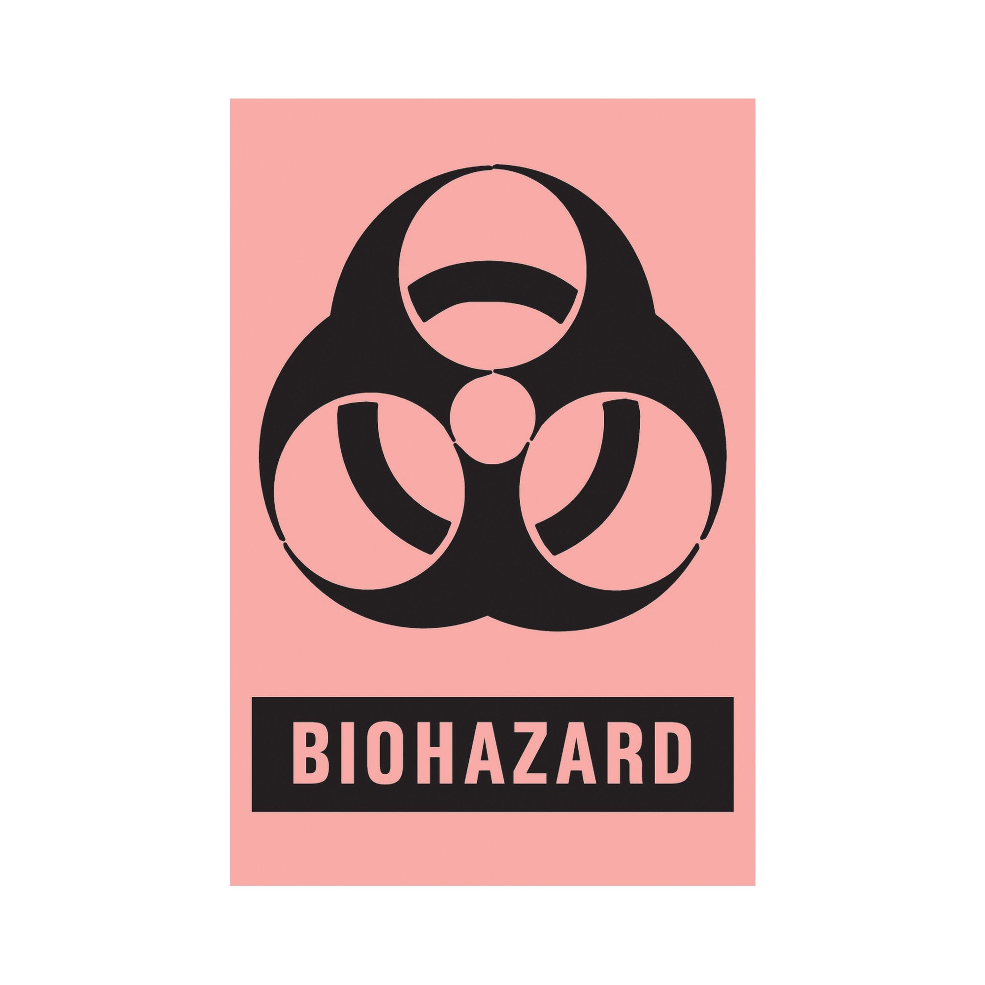 Timemed Pre-Printed Label, Biohazard, 2 x 3 Inch