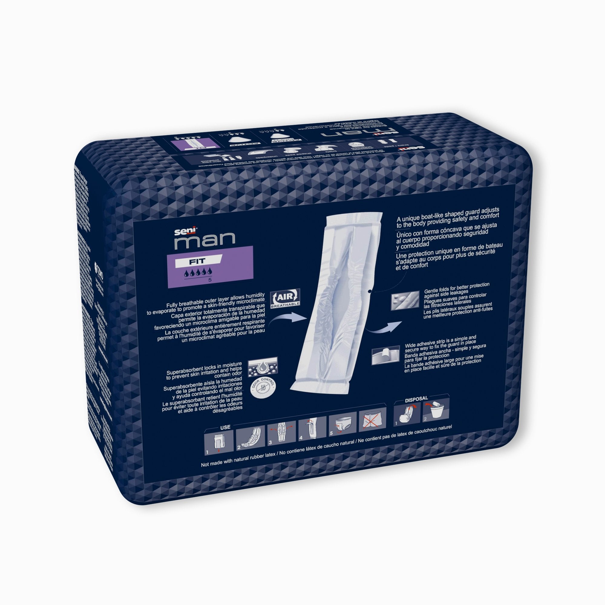 Bladder Control Pad Seni® Man Fit 3-1/2 X 15-7/10 Inch Moderate Absorbency Super Absorbent Core One Size Fits Most - image 8