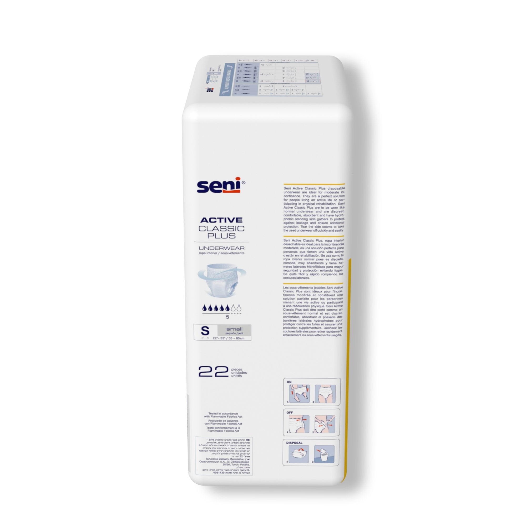 Absorbent Underwear Seni® Active Classic Plus Pull On with Tear Away Seams Adult Small Unisex Disposable Moderate Absorbency - image 5
