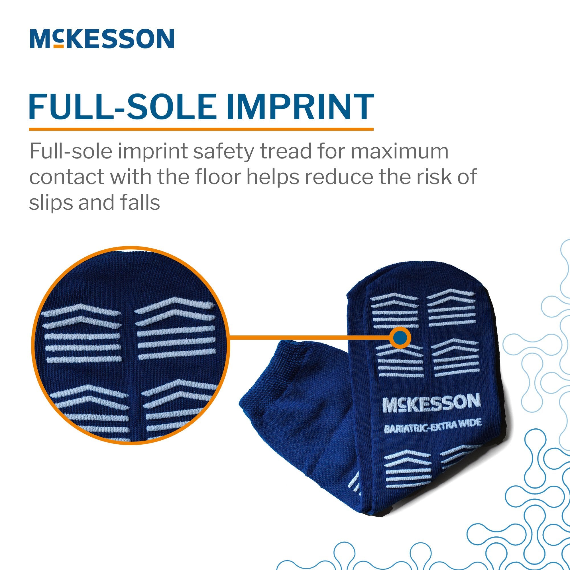 Slipper Socks McKesson Unisex Adult Bariatric / X-Wide Single Tread Single Patient Use Royal Blue - image 4