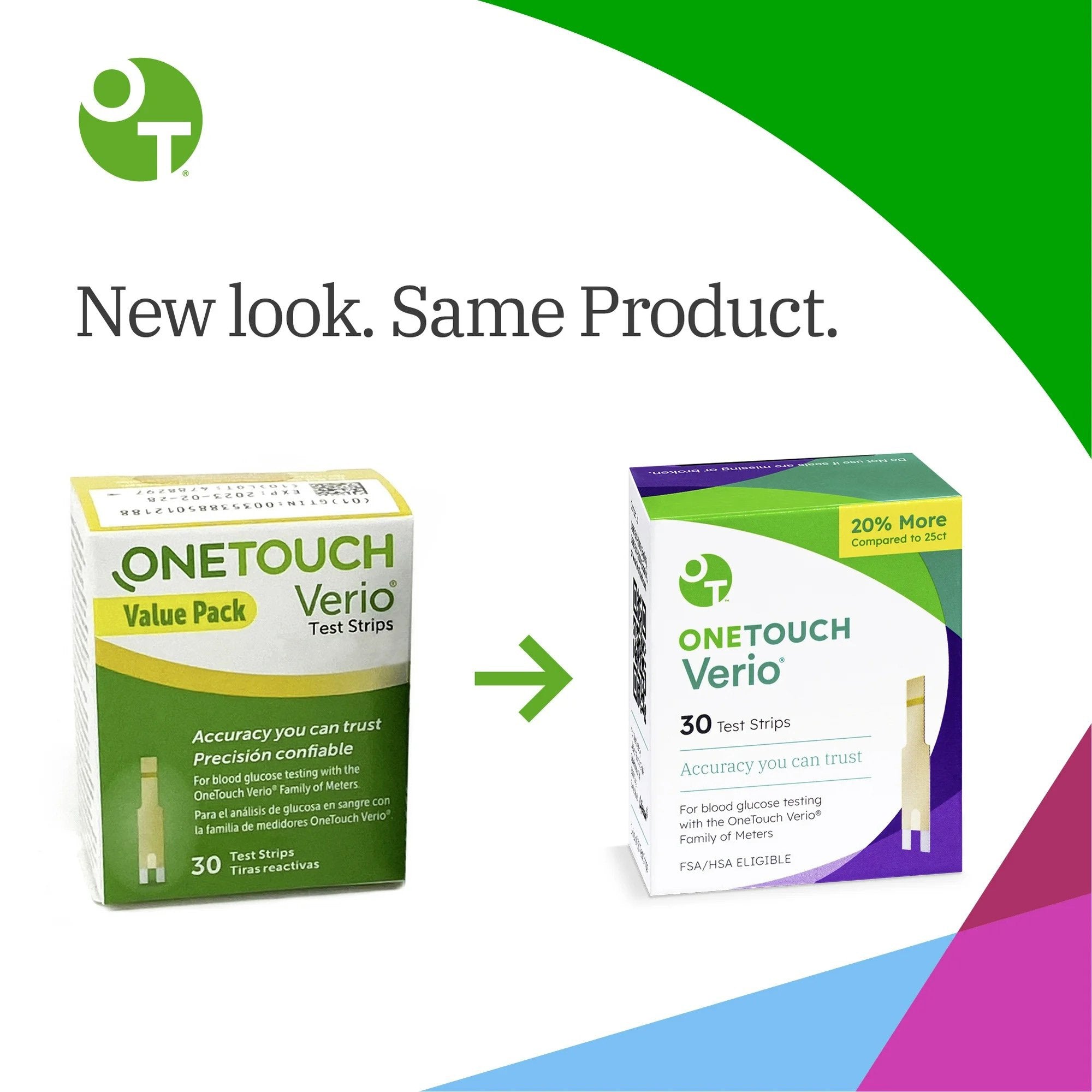 Blood Glucose Test Strips Verio 30 Strips per Pack For use with OneTouch Verio Gluscose Meter - image 2