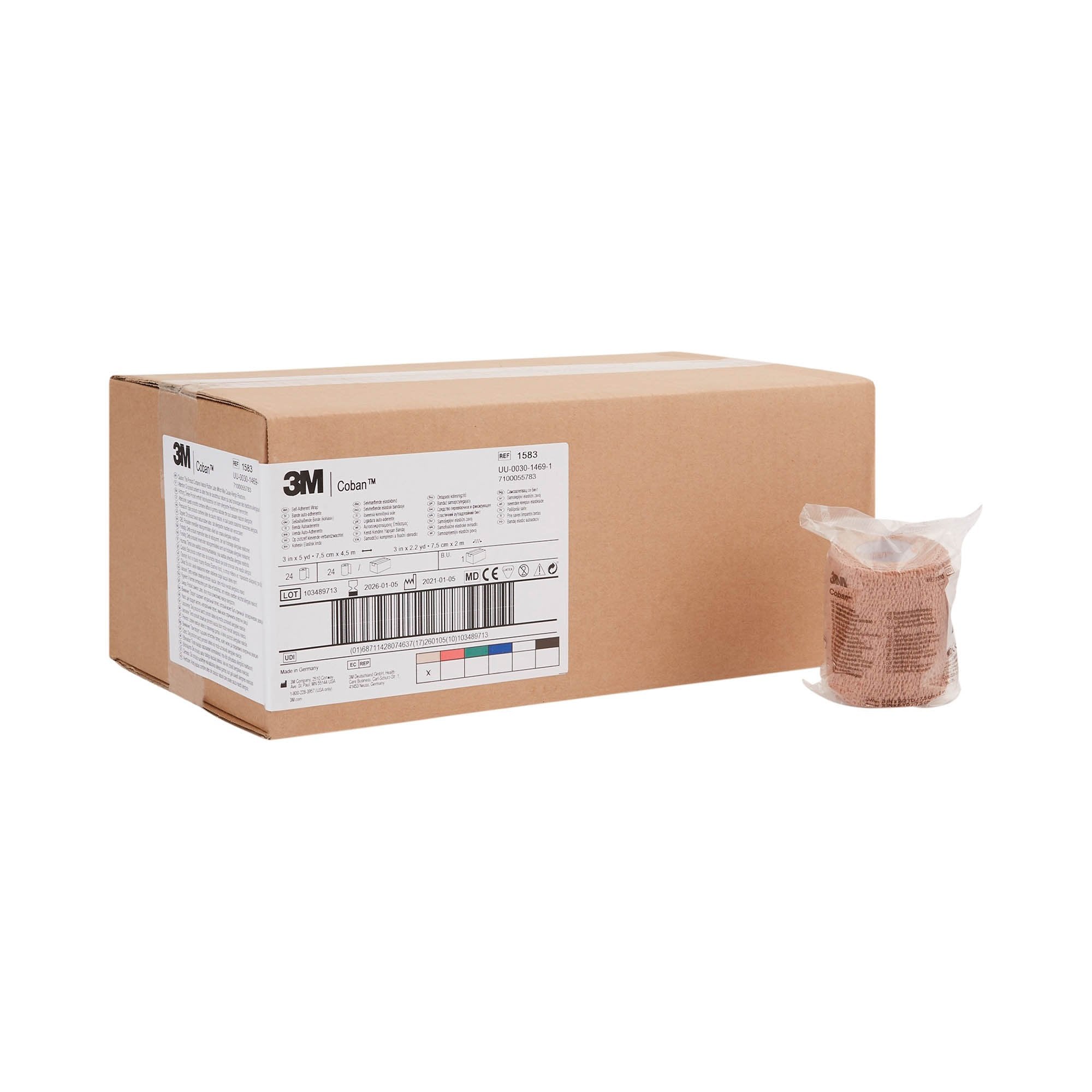 Cohesive Bandage 3M™ Coban™ 3 Inch X 5 Yard Self-Adherent Closure Tan NonSterile Standard Compression - image 4