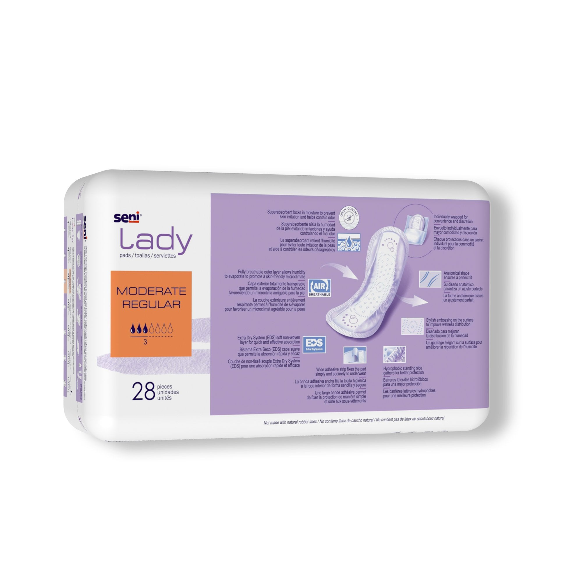 Bladder Control Pad Seni® Lady Moderate 10 Inch Length Moderate Absorbency Super Absorbent Core One Size Fits Most - image 8