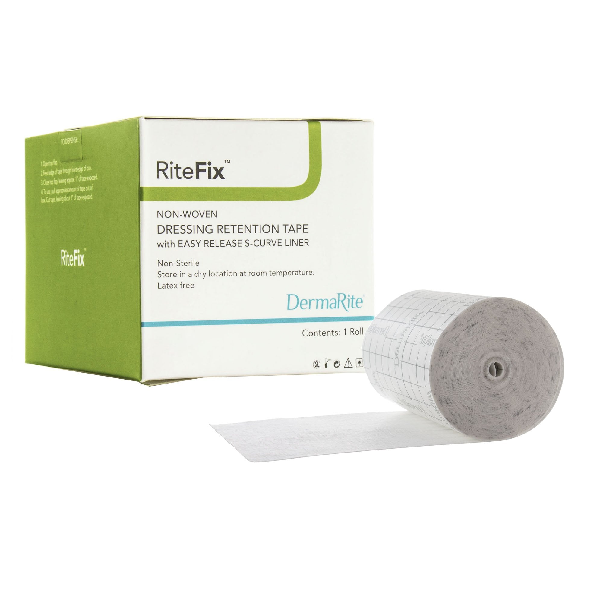 RiteFix™ Nonwoven Dressing Retention Tape, 1 Inch x 11 Yard, White