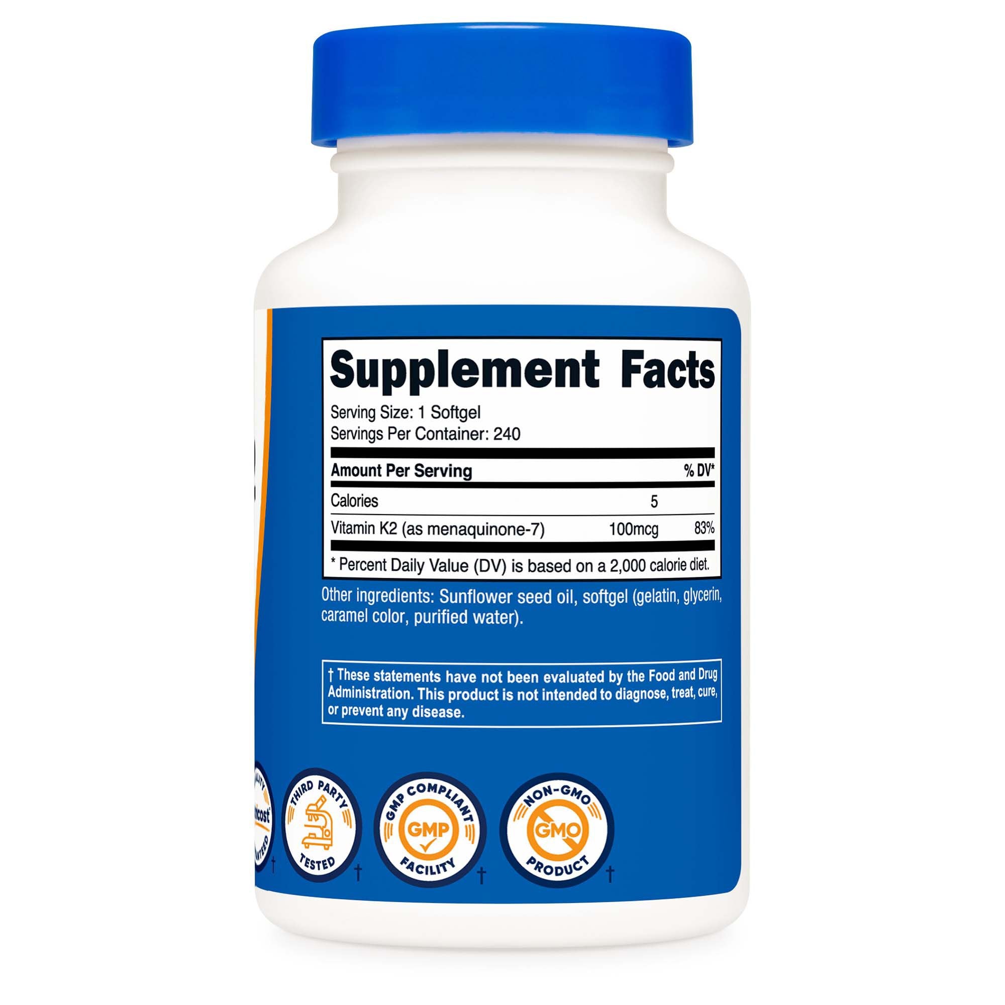 Dietary Supplement nutricost® Vitamin K2 MK-7 100 mcg Strength Softgel 240 Per Bottle - image 3