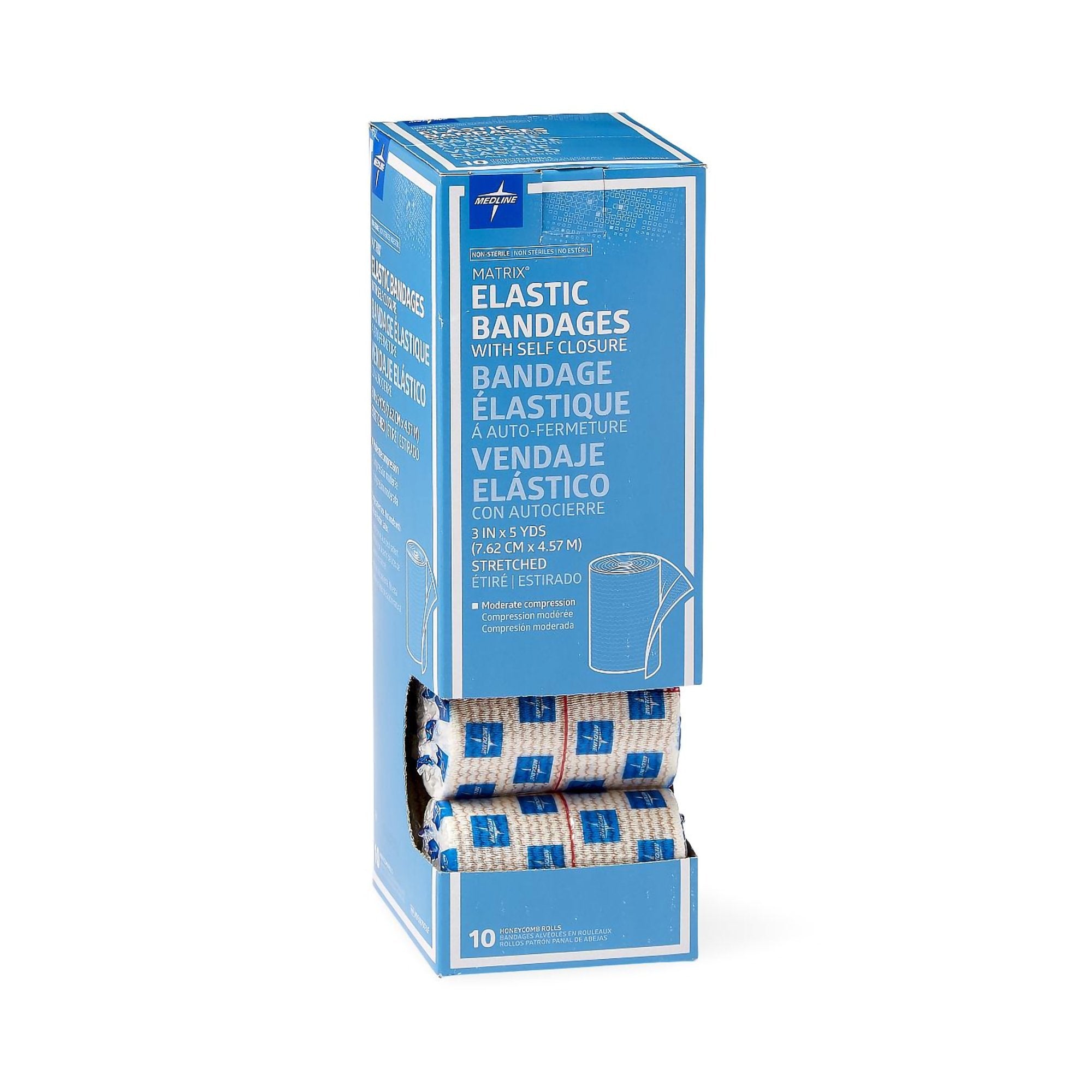 Elastic Bandage Matrix 3 Inch X 5 Yard Double Hook and Loop Closure Natural NonSterile Medium Compression - image 3