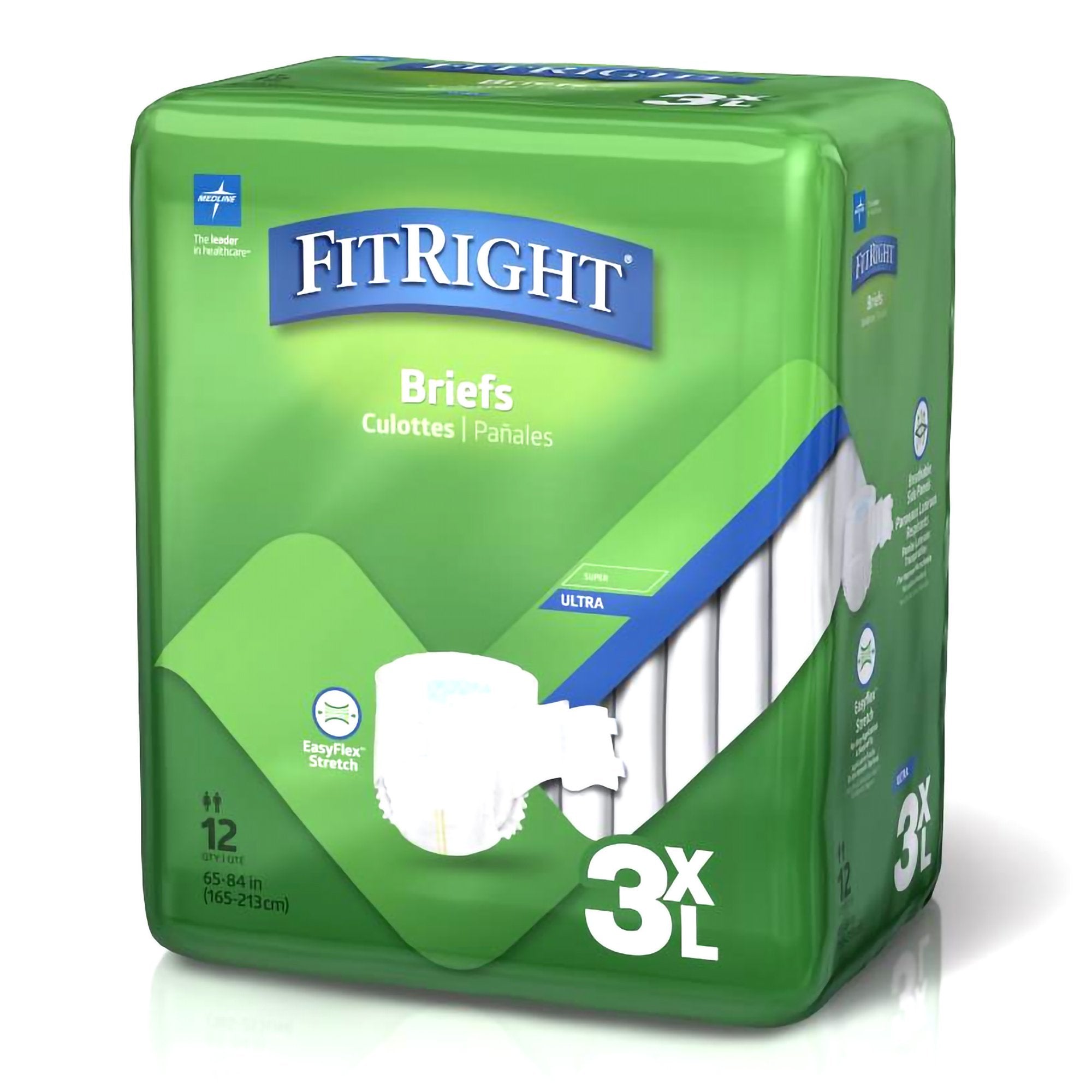 Incontinence Brief FitRight® Bariatric Adult 3X-Large Unisex Disposable Heavy Absorbency - image 3