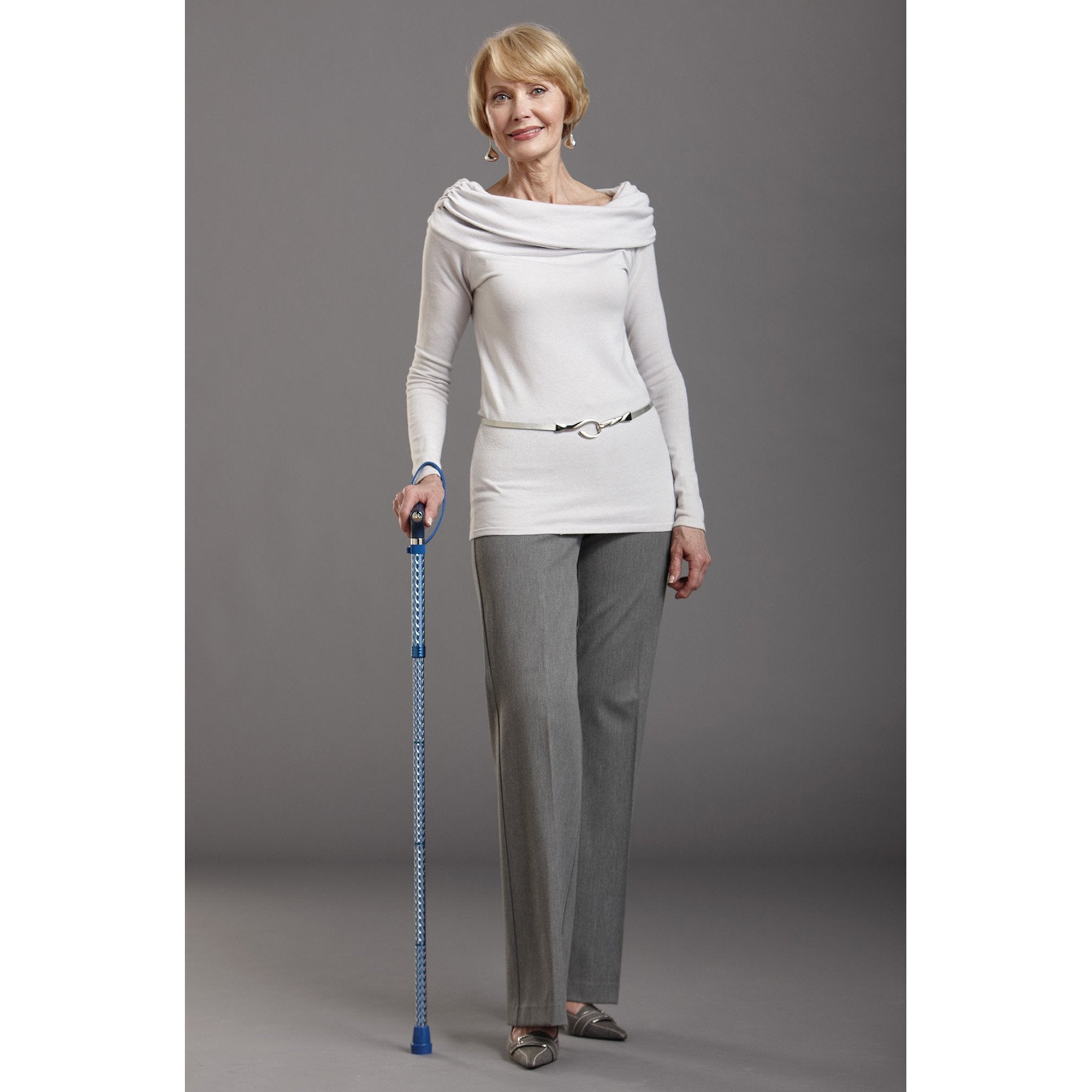 Folding Cane Switch Sticks® Aluminum 32 to 37 Inch Height Azure Blue - image 5