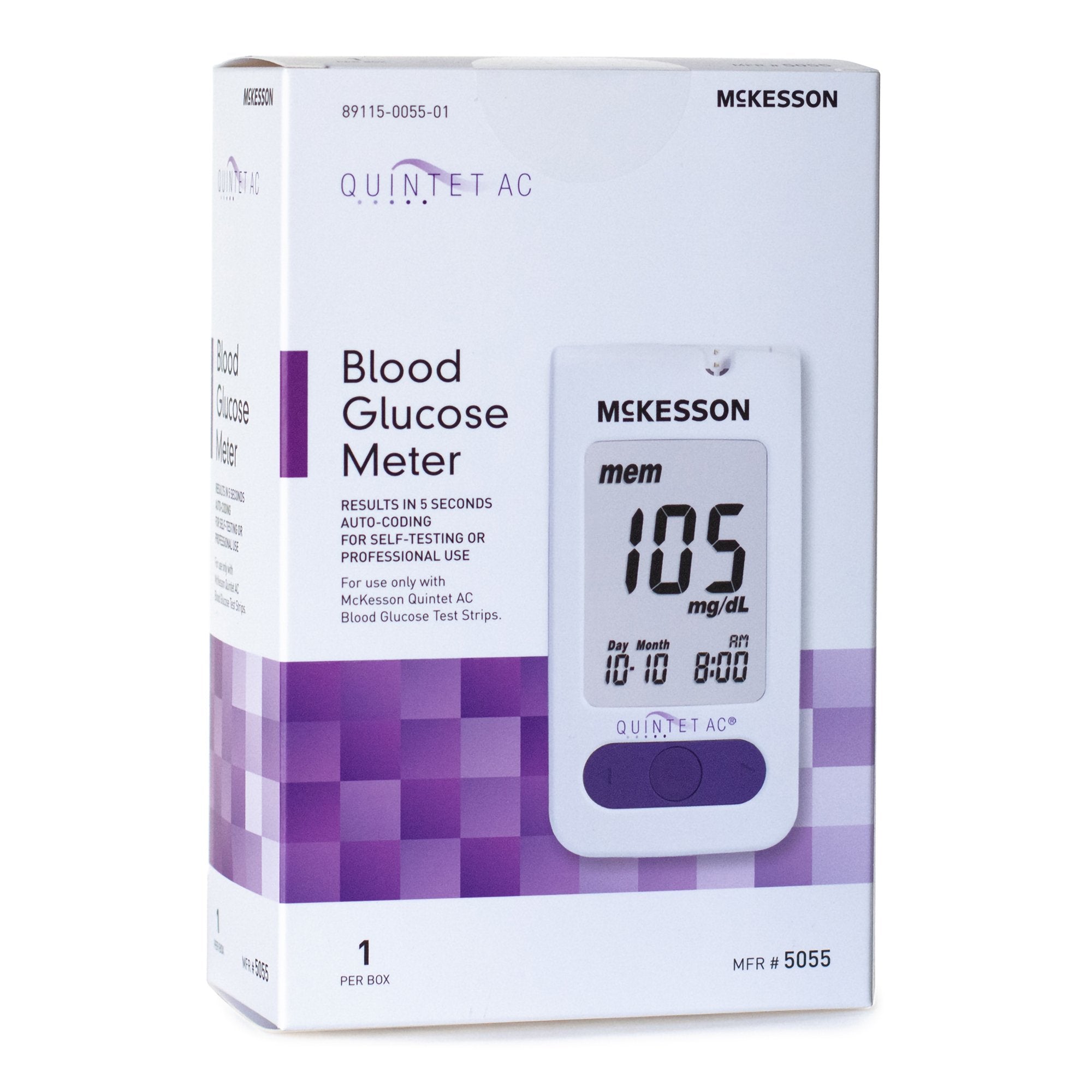 Blood Glucose Meter QUINTET AC® 5 Second Results Stores up to 500 Results No Coding Required - image 3