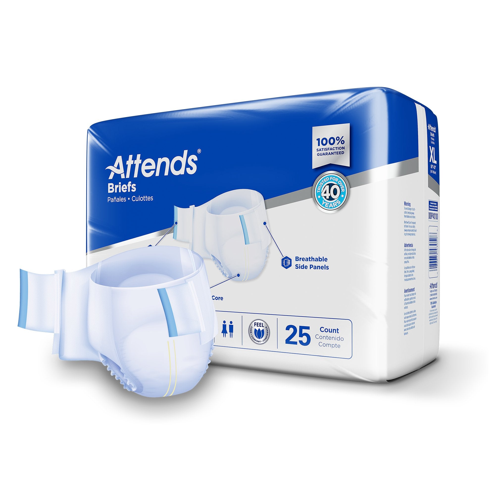 Incontinence Brief Attends® Care Advanced Adult X-Large Unisex Disposable Heavy Absorbency - image 2