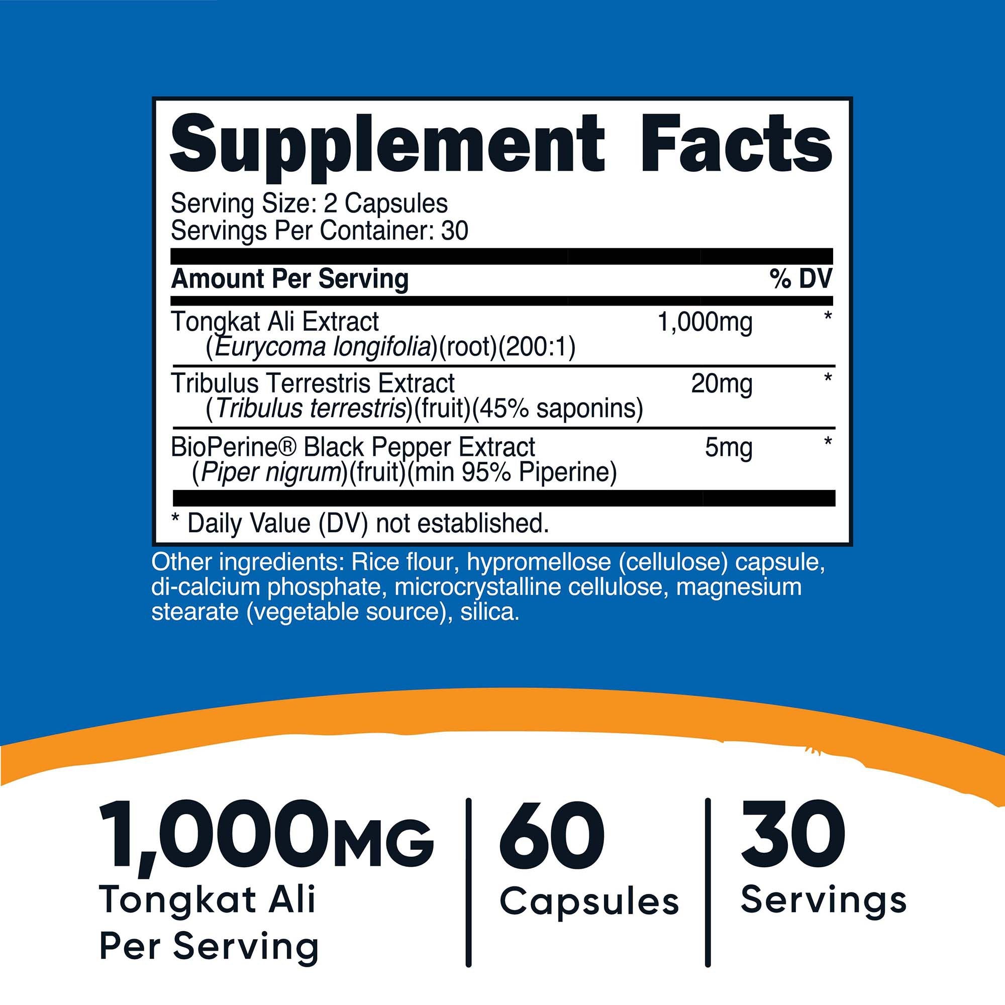 Dietary Supplement nutricost® Tongkat 1,000 mg Strength Capsule 60 Per Bottle - image 5