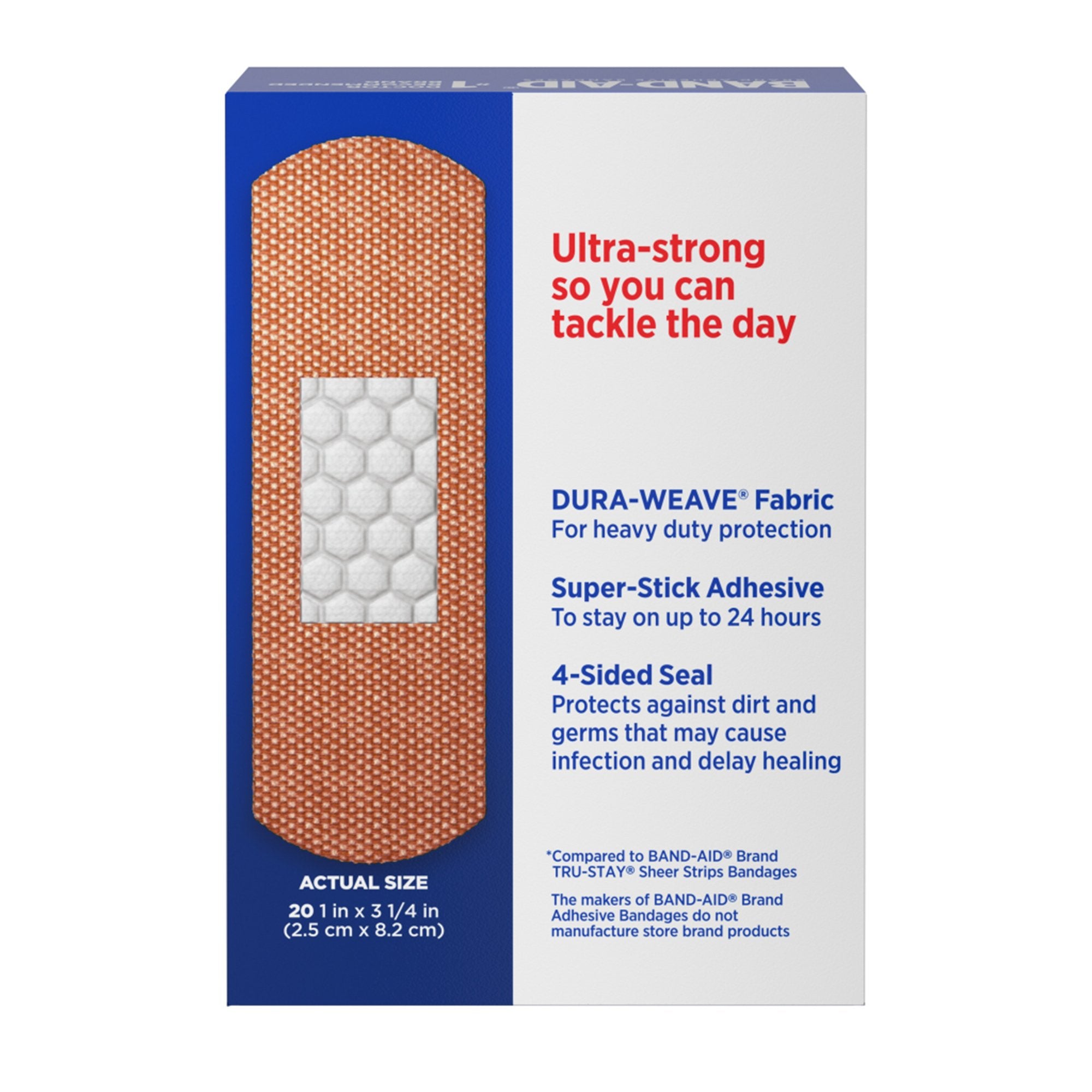 Adhesive Strip Band-Aid® Tough Strips™ Fabric Tan 1 X 3-1/4 Inch Sterile - image 2