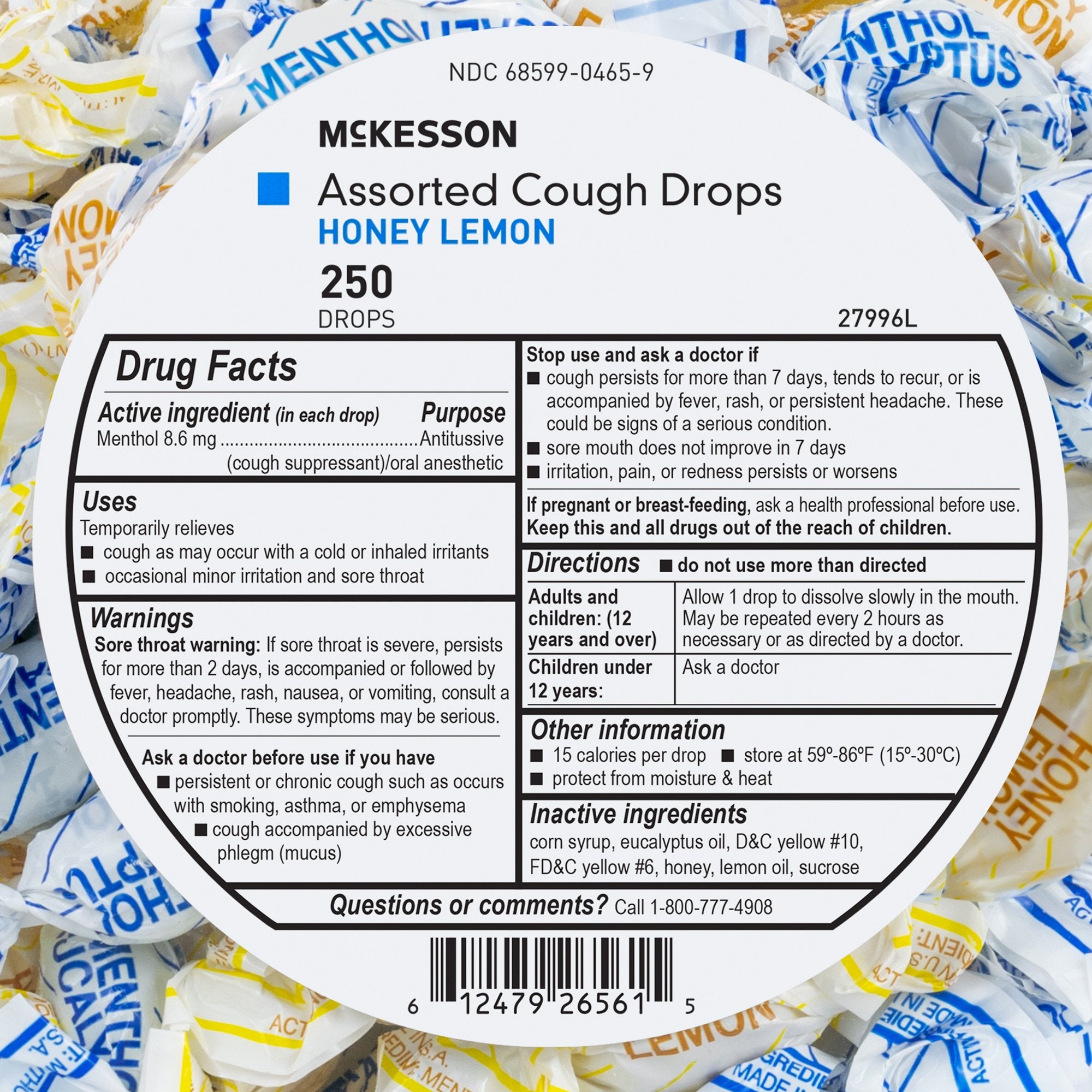 Cold and Cough Relief McKesson Brand 8.6 mg Strength Lozenge 250 per Jar - image 3