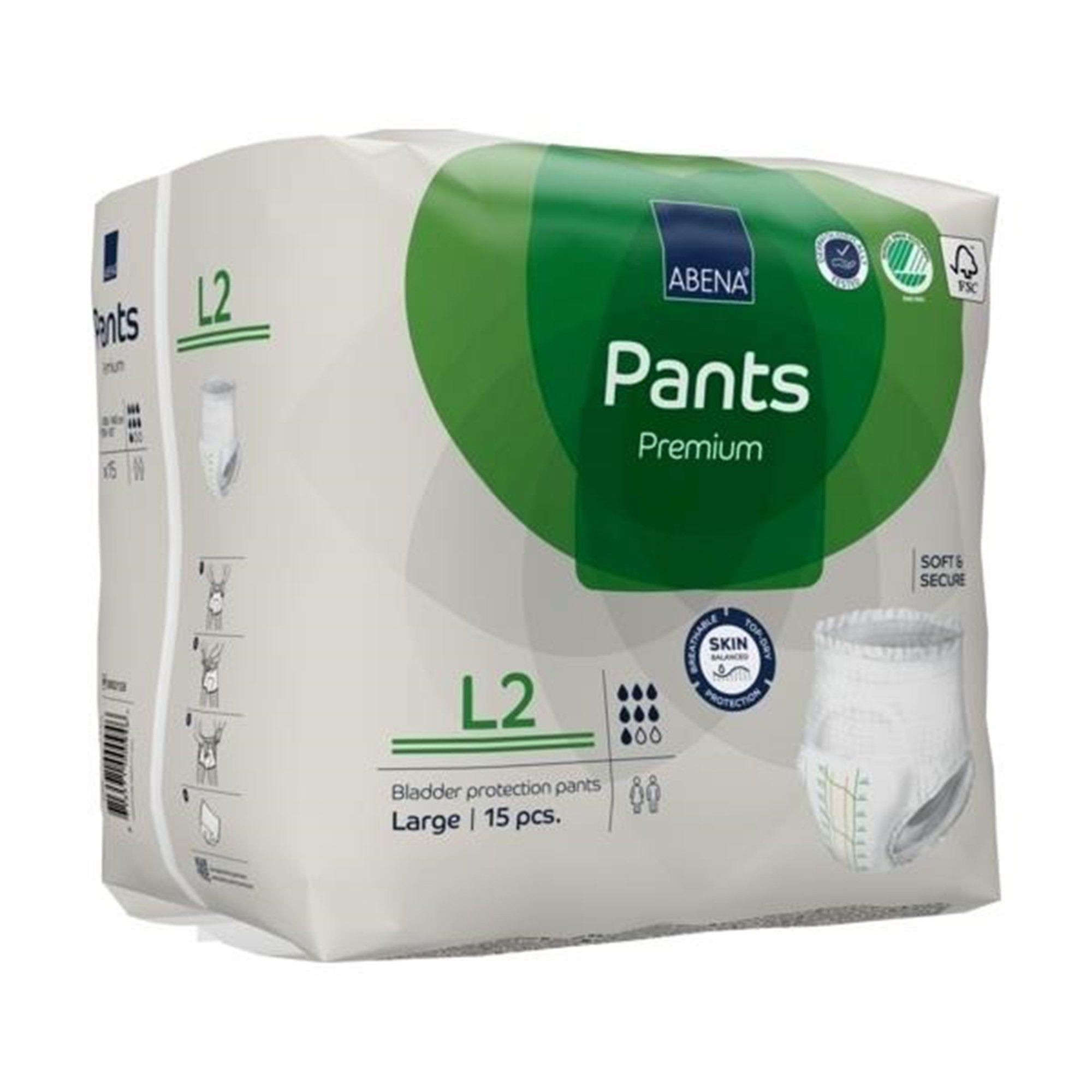 Absorbent Underwear Abena® Premium Pants L2 Pull On with Tear Away Seams Adult Large Unisex Disposable Heavy Absorbency - image 3