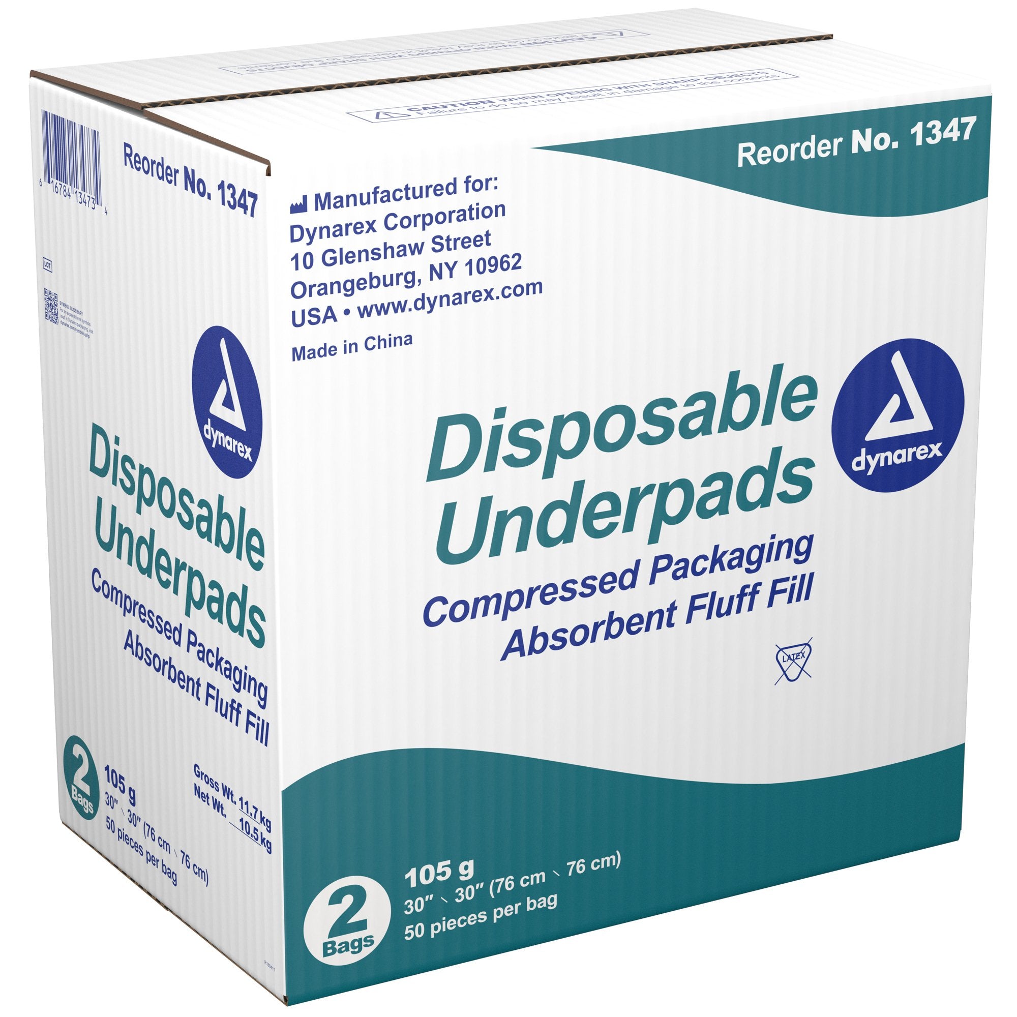 Disposable Underpad Dynarex® 30 X 30 Inch Fluff / Polymer Heavy Absorbency - image 2