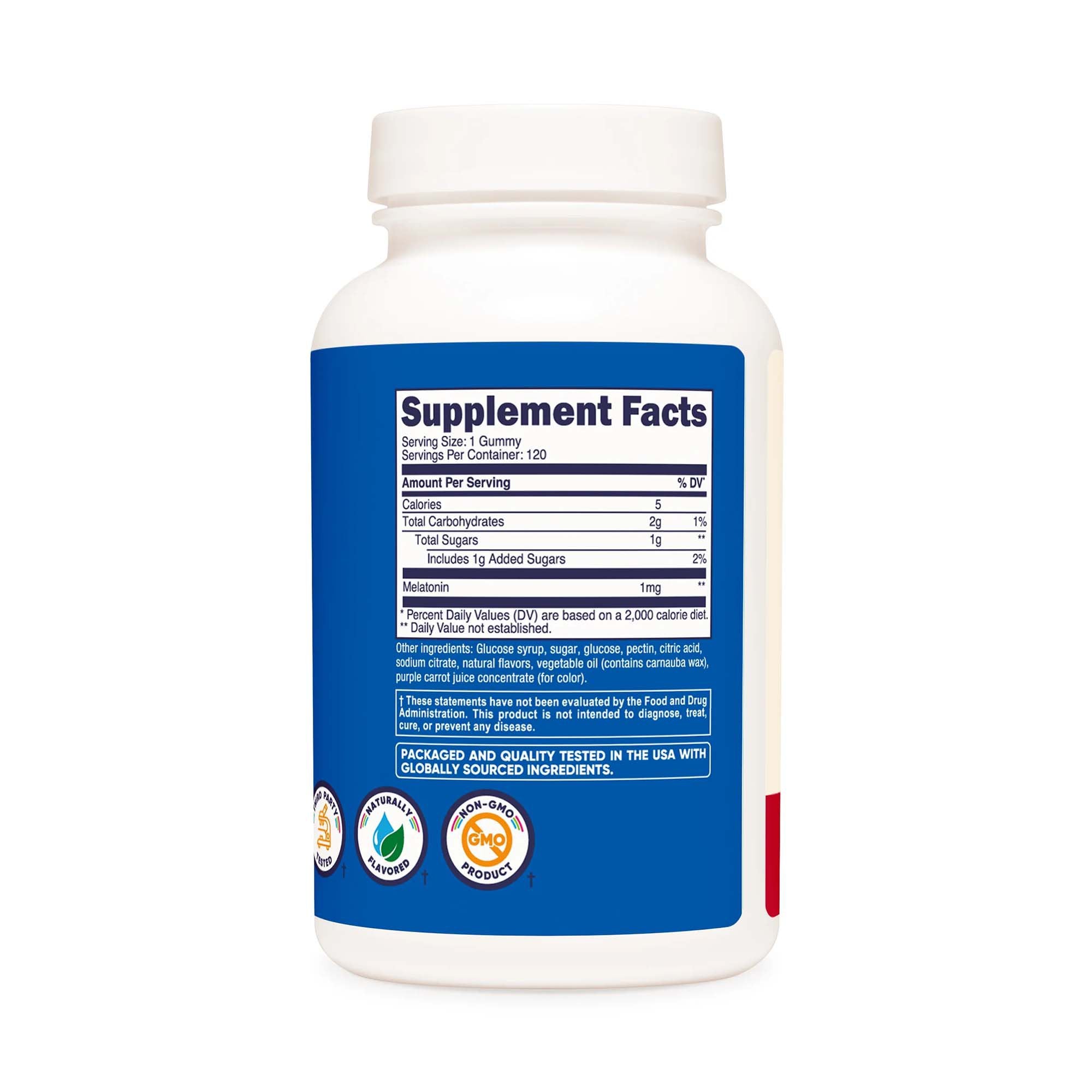 Dietary Supplement nutricost® Melatonin 1 mg Strength Gummy 120 Per Bottle - image 3