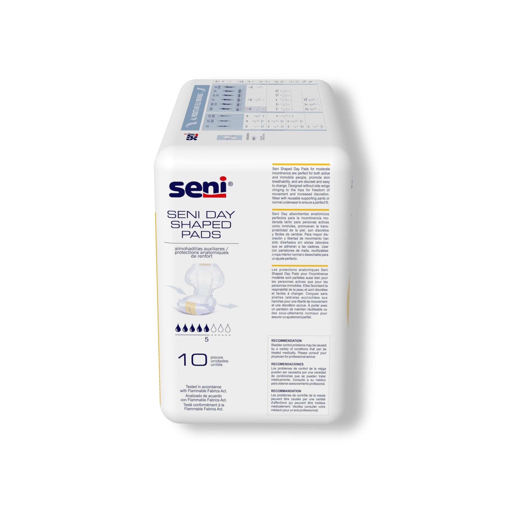 Incontinence Liner Seni® Shaped Day Pads 25 Inch Length Moderate Absorbency Super Absorbent Core One Size Fits Most - image 4