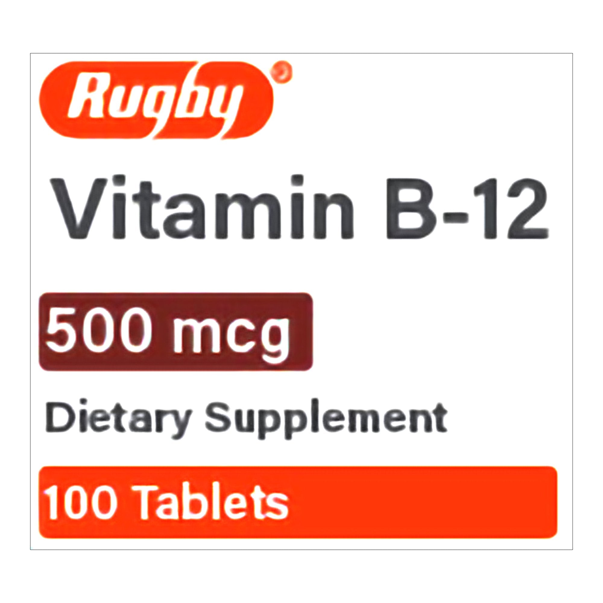 Rugby® 500 mcg Vitamin B-12 Tablets