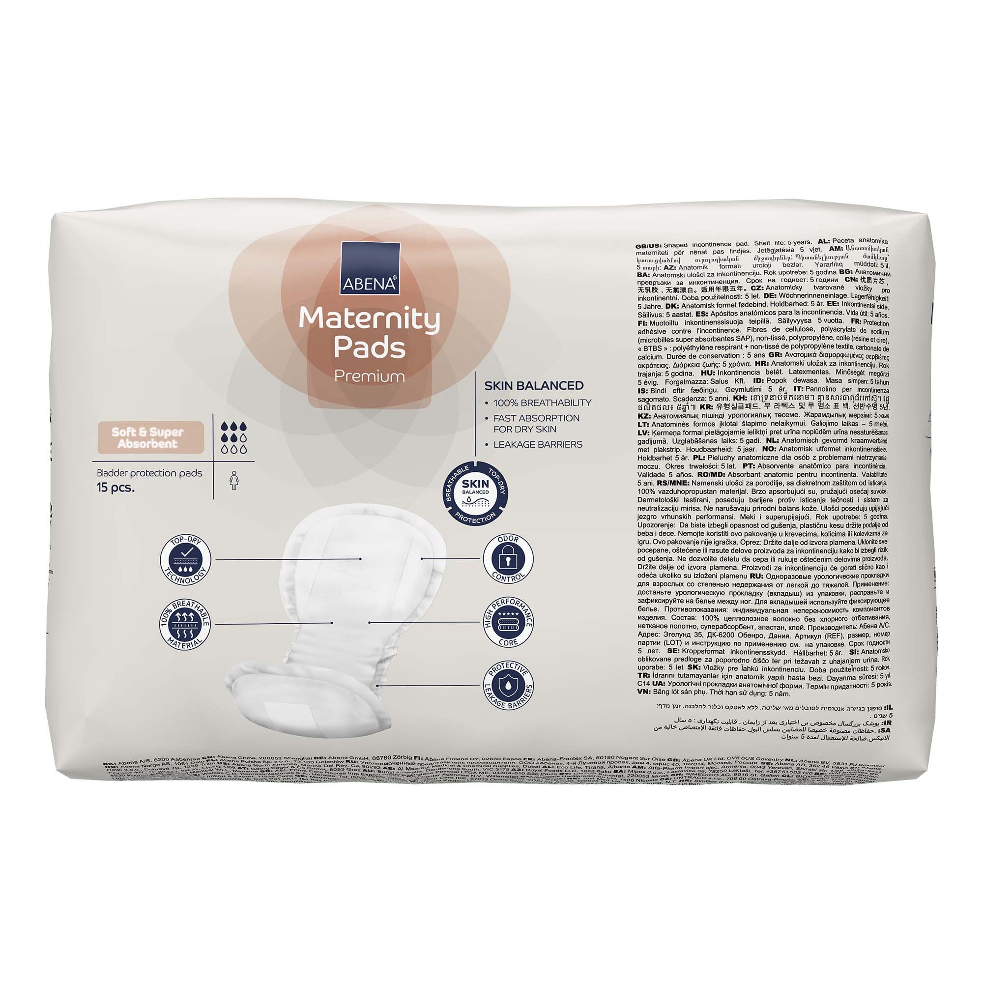 Bladder Control Pad Abena® Maternity 7.8 X 16.5 Inch Moderate Absorbency Fluff / Polymer Core One Size Fits Most - image 6