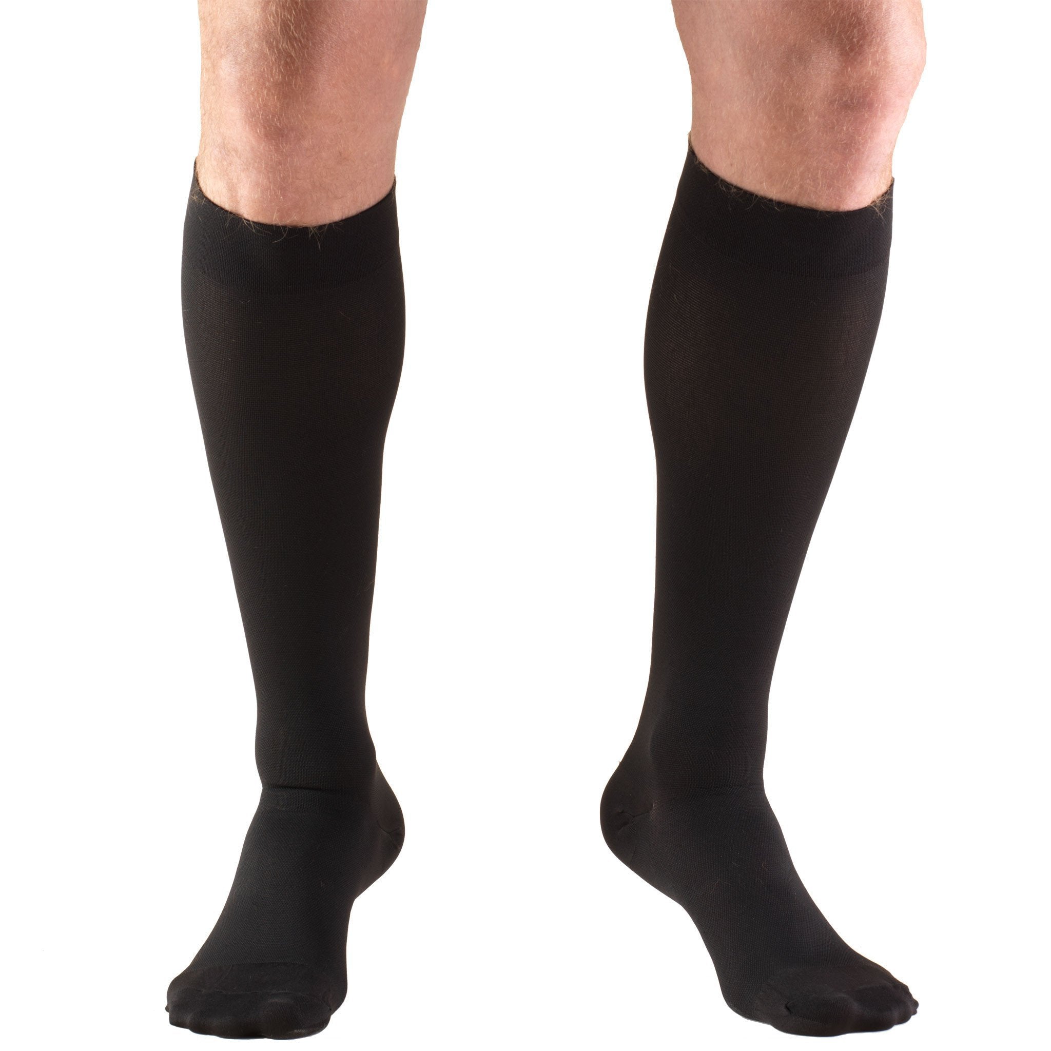 Compression Stocking Truform® Knee High 2X-Large Black Closed Toe