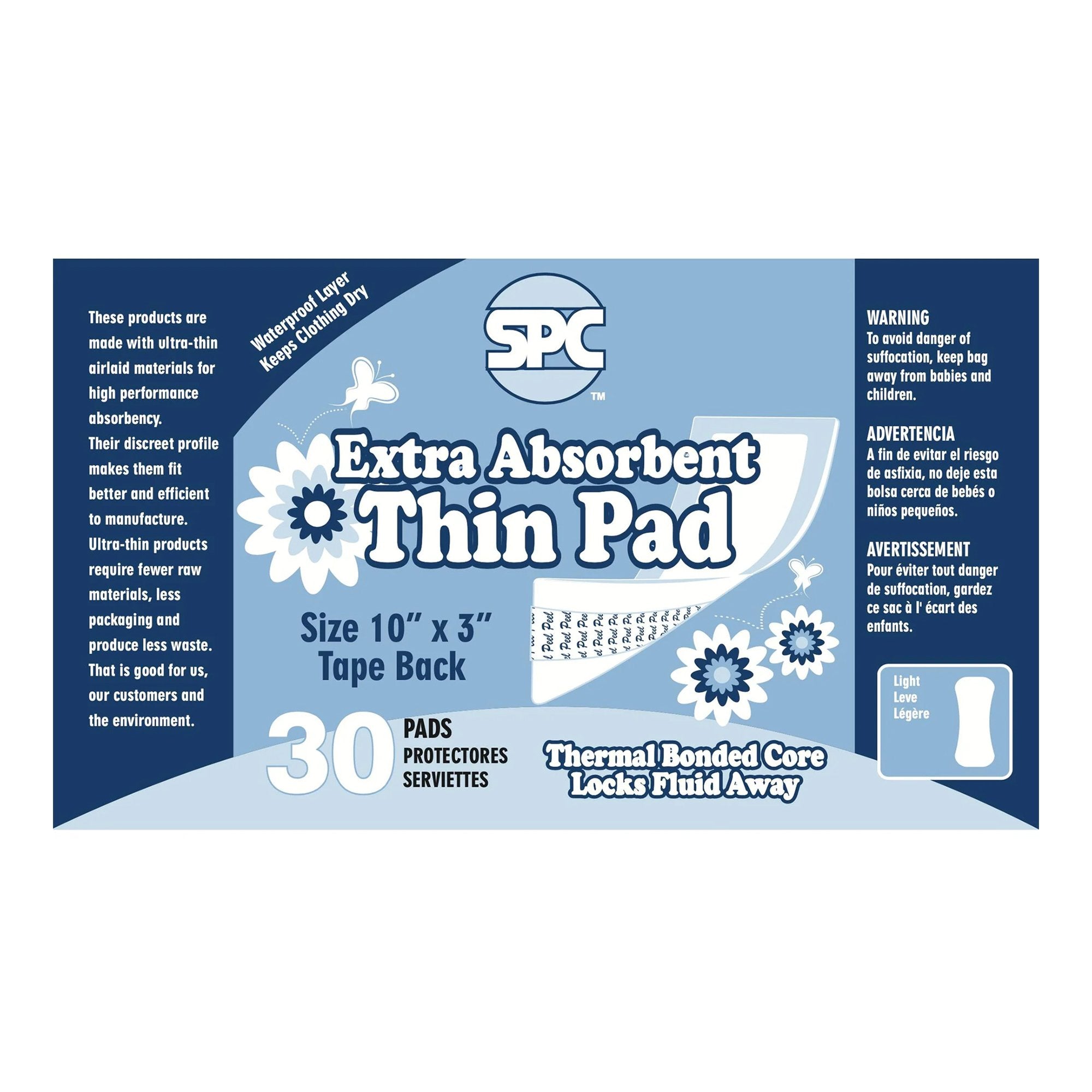 Incontinence Liner SPC 12 Inch Length Moderate Absorbency Thermal Bonded Core One Size Fits Most - image 2